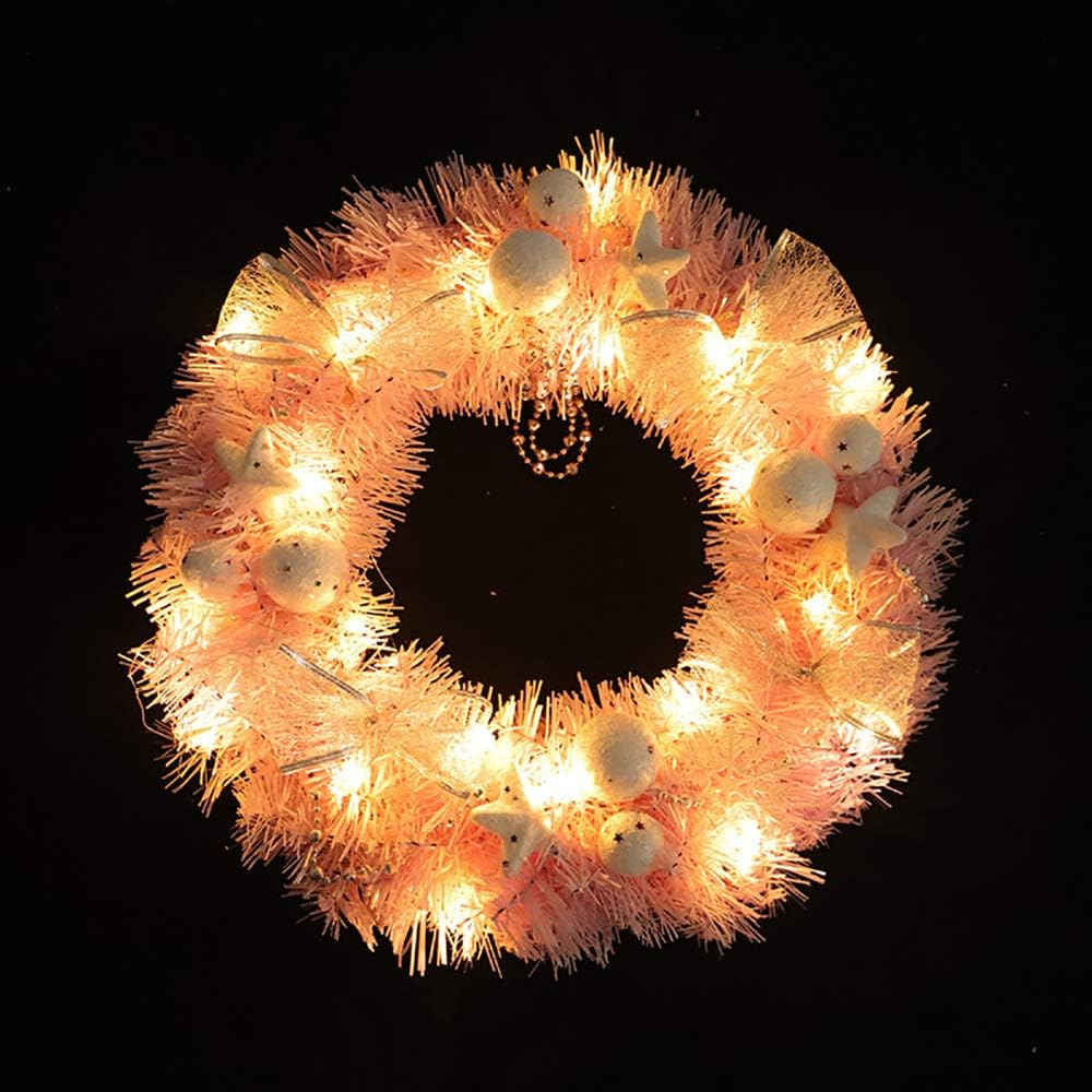 Decorative Snowflake Wreath Christmas Wreath Xmas Graland Front Door Wreath for Christmas Pink image number 2