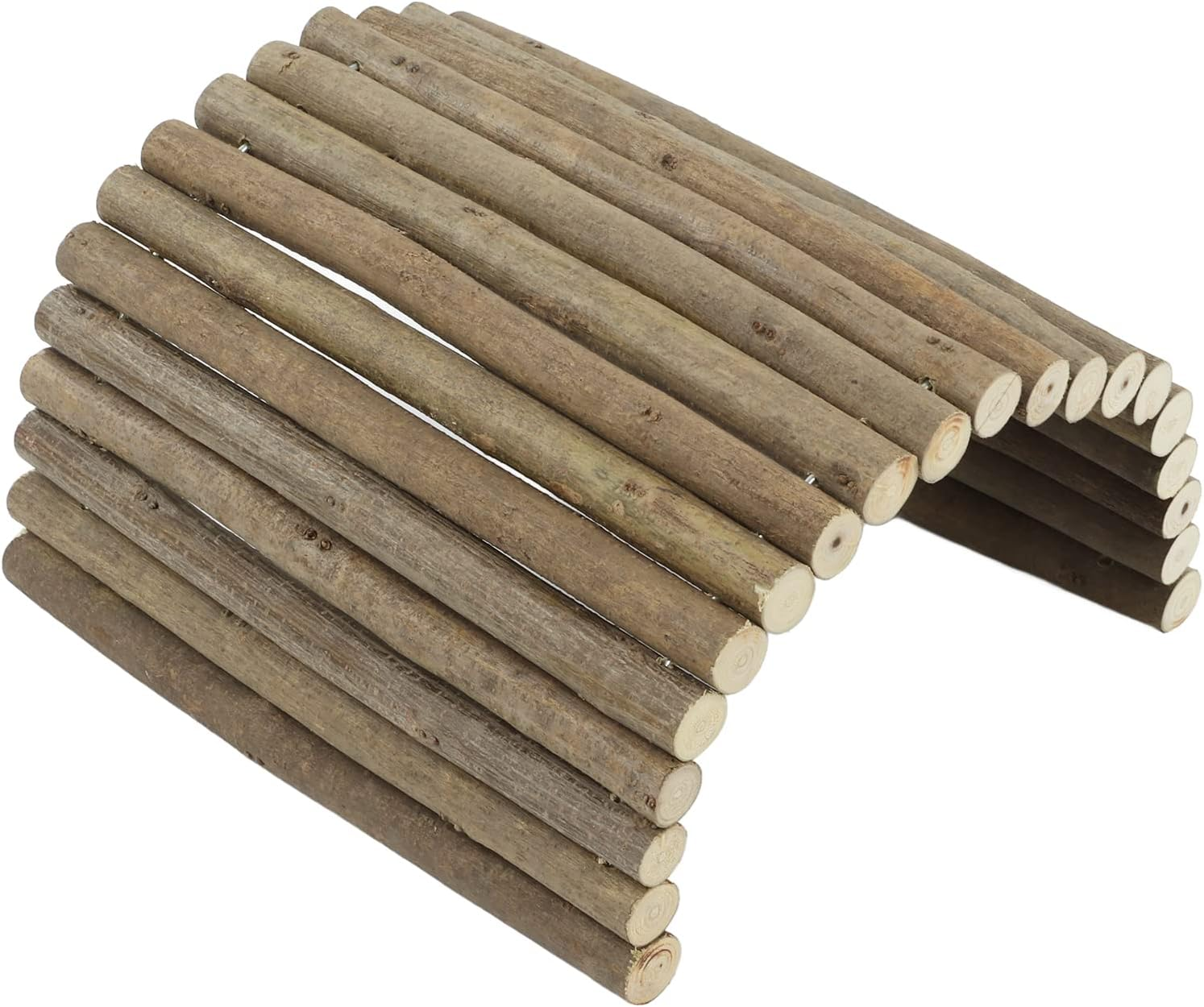 Bendable Wooden Tunnel Chew Toy for Guinea Pigs Rabbits Chinchillas Hedgehogs Small Animals 20X30Cm Natural Wood Small Pet Hideout Play Tunnel Exercise Toy image number 4