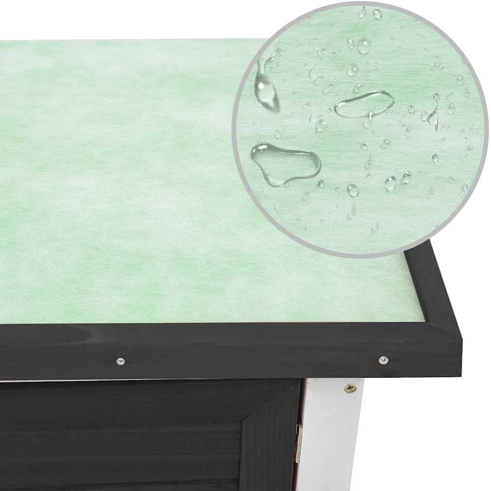 Outdoor Rabbit Hutch 1 Door Grey Wood Pet House Small Animal Shelter Garden image number 3