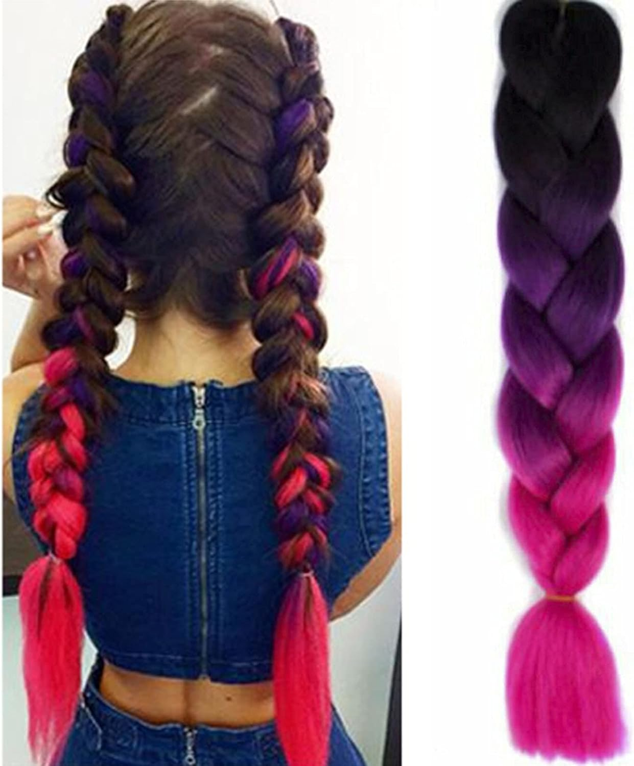 Tootoo 62Cm Jumbo Braid Hair Multicoloured Twist Hight Temperature Wig Extensions image number 3