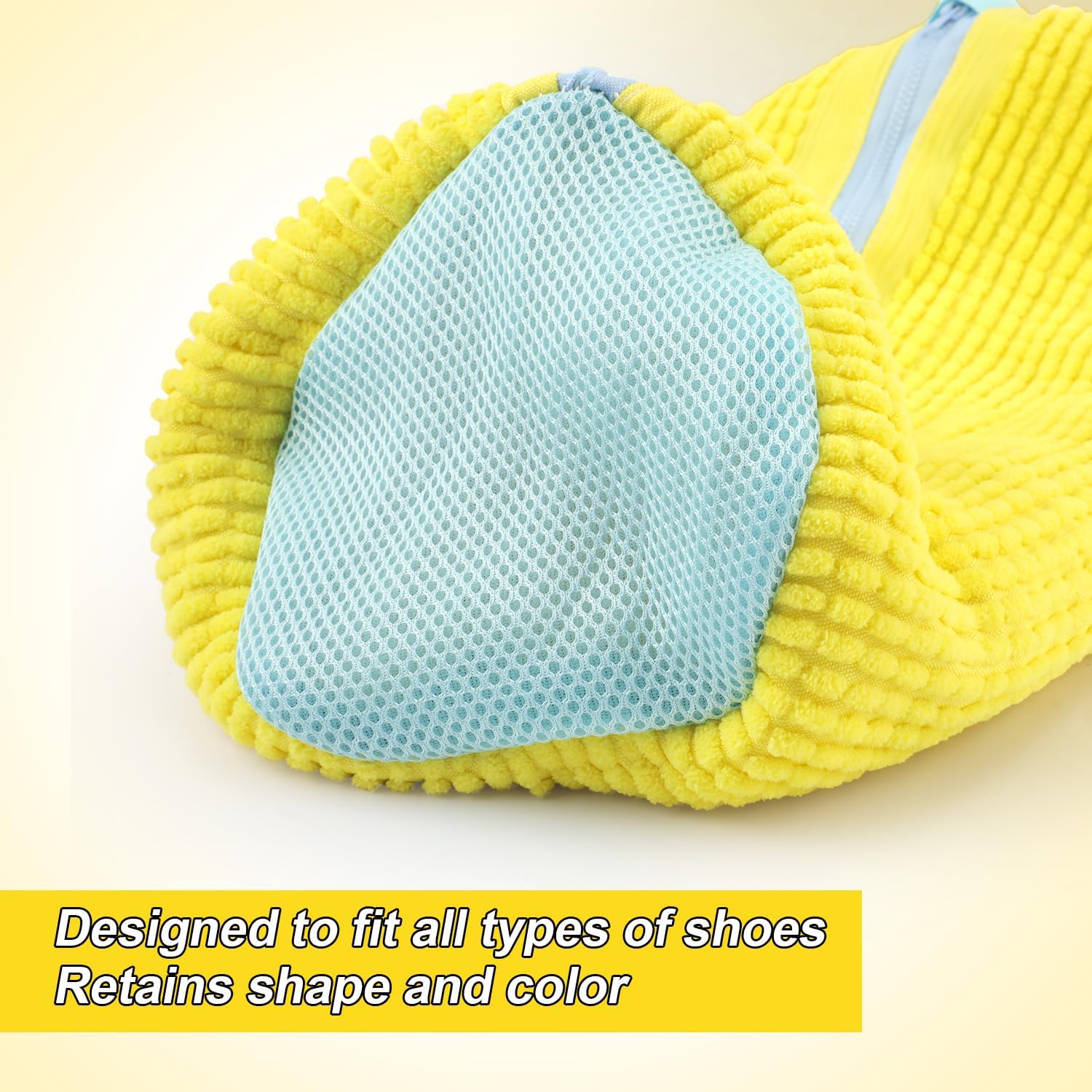 Shoe Washing Machine Bag, Reusable Shoe Cleaning Bag Laundry Shoe Bag Machine Wash Shoe Bag Shoe Washing Pouch for Washing Machine Dryer Laundry for 360 Degree Cleaning All Shoes (Yellow), Yellow, image number 1