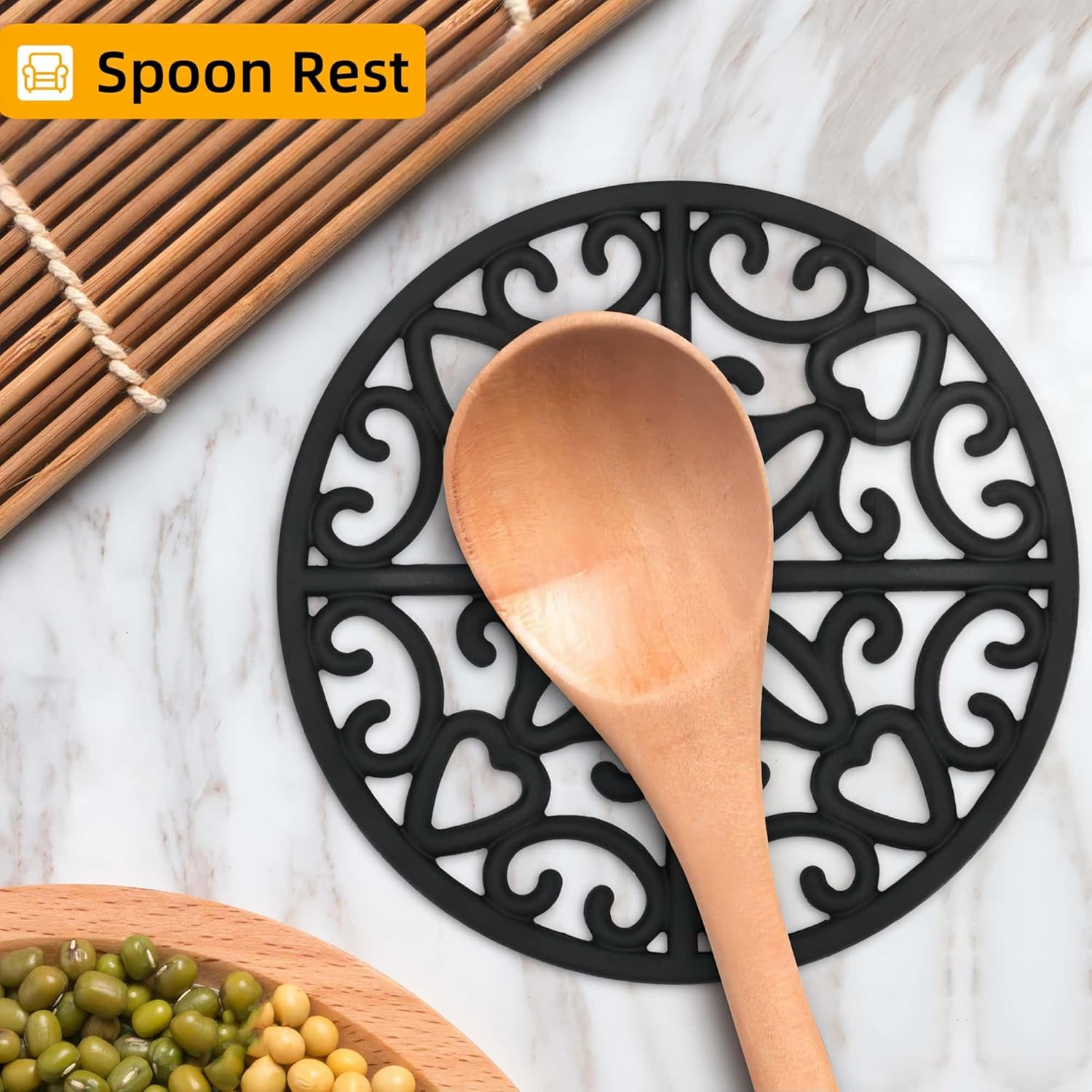 3Pcs Silicone Trivet Mat Set, Insulated Non-Slip Kitchen Counter & Table Pads for Hot Dishes, Pots, and Pans image number 2