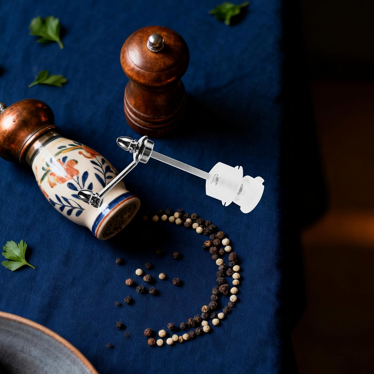 Ciieeo 2Pcs Zinc Alloy Pepper Mill Replacement Parts 105Mm Hand Crank Grinder Mechanism Kit Manual Salt and Pepper Grinder Core for DIY Kitchen Spice Tools image number 5