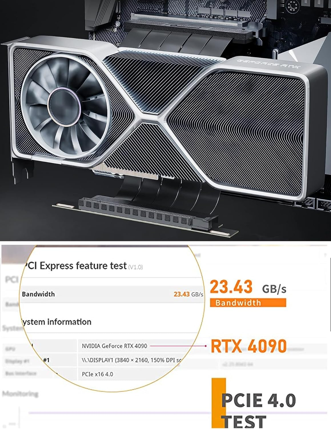 Sintech PCI-E Express X16 Riser Extender Card,Pcie 4.0 Extension 180Degree Cable 5Cms, Compatible with GPU Graphics Card, ST741B5 image number 2