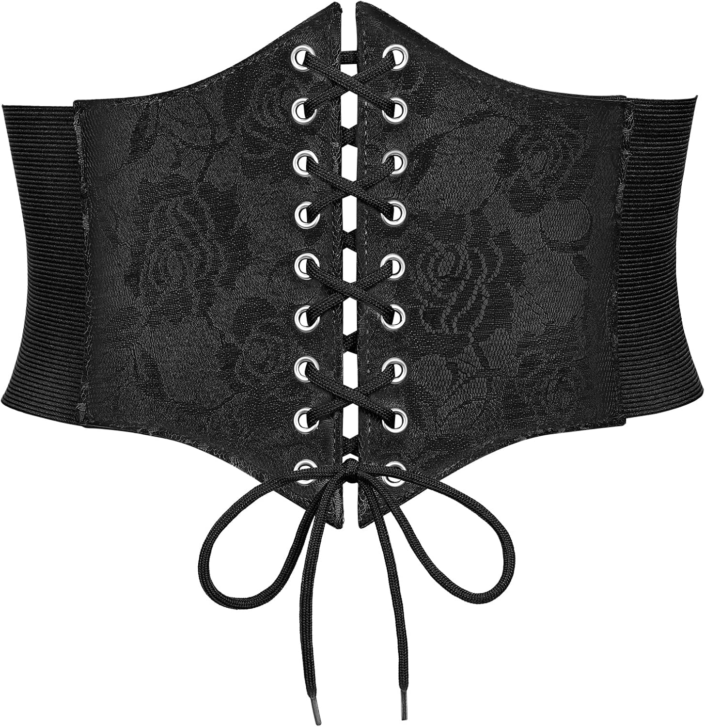 VONMELLI Wide Corset Belt for Women Lace up Corset Renaissance Style Elastic Belt with High Waist for Halloween Costume Parties