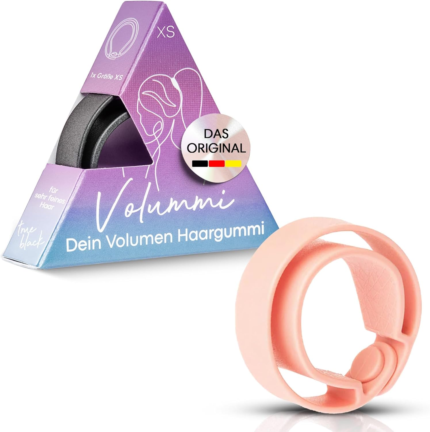 Volummi Hair Scrunchie, Innovative Ponytail Scrunchie for Visibly More Volume in the Ponytail, Strong Hold & Gentle on Hair, the Original Made in Germany [Lovely Rose XS for Very Thin Hair] image number 2