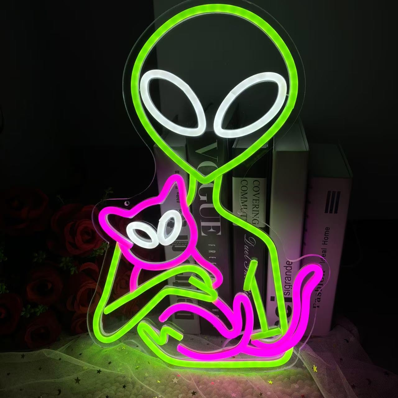 Alien Neon Sign Alien LED Light Alien Cat Neon Light Cat Neon Sign Aesthetic Room Decor Nursery LED Sign Custom Neon Sign UFO Neon Sign