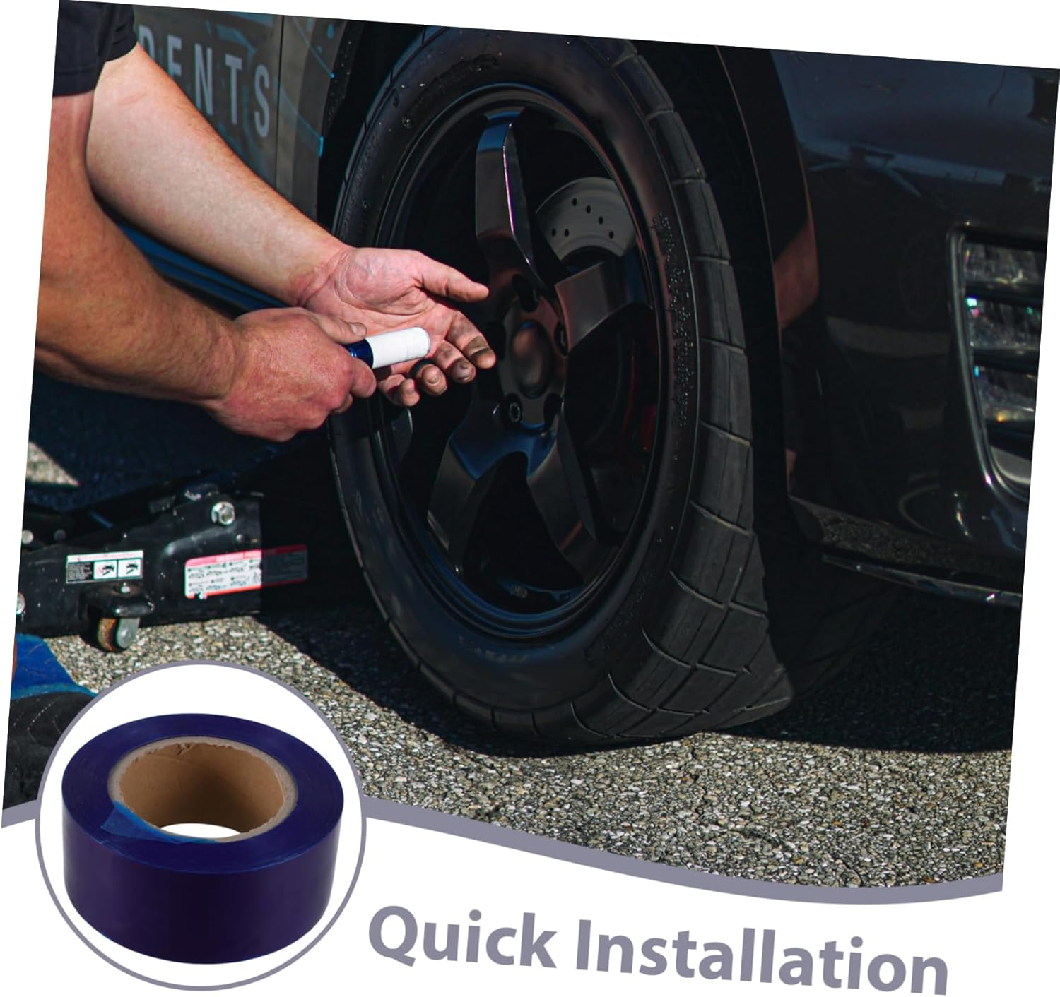 Blue Adhesive Car Rim Tape for Auto Wheels High Adhesion Protective Strip for Mountain Road Vehicles Easy to Install Tire Rim Protector Tape for Hub Protection image number 5