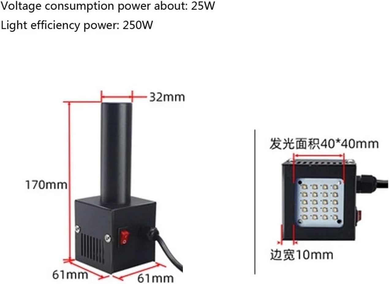 250W UV Resin Curing Lamp 395Nm 365Nm 405Nm Resin Shadowless Glue Glue Mobile Phone Circuit Board Green Oil Paint Curing for DIY Enclosures(395Nm) image number 4