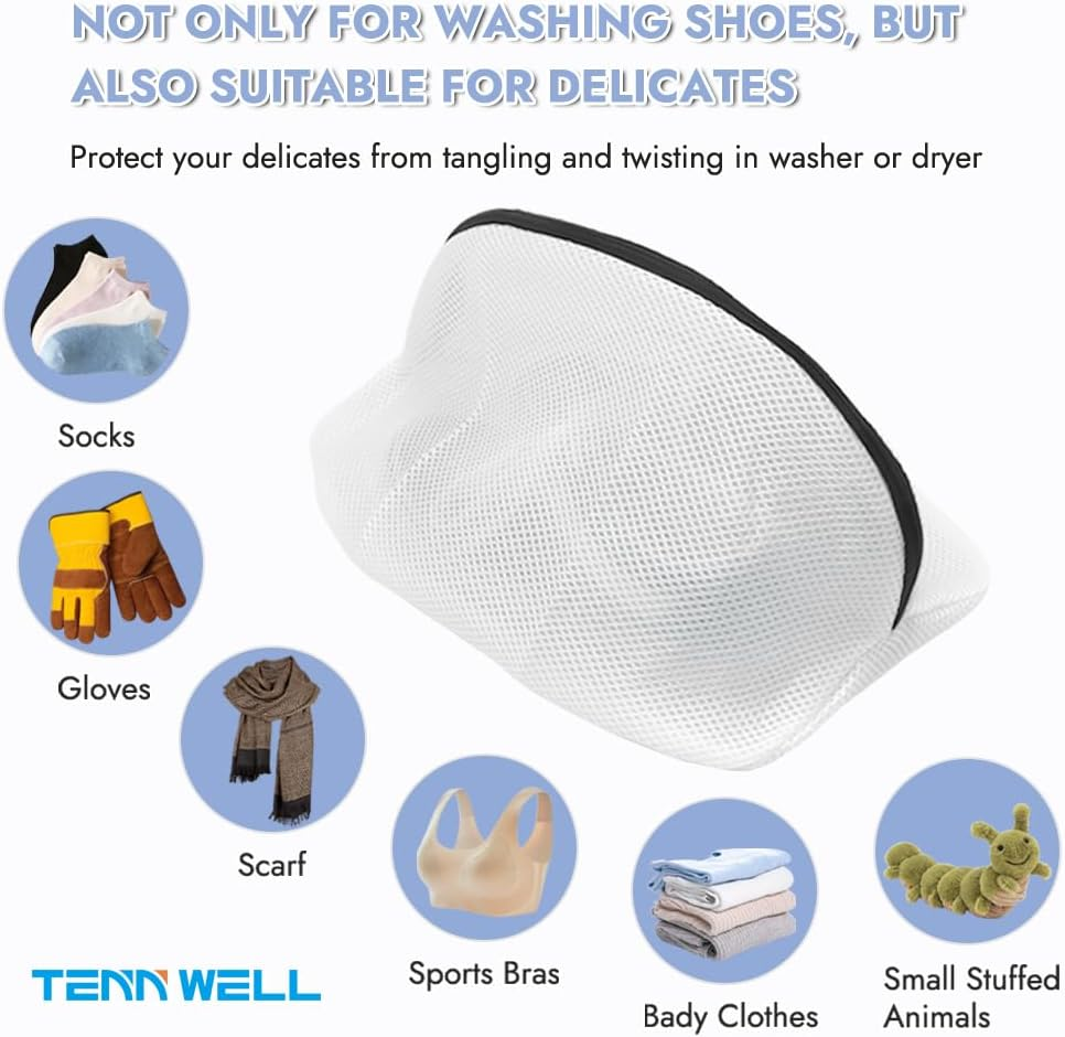 Tenn Well Shoe Washing Bags, Set of 3 Reusable Mesh Shoe Laundry Bags for Sneakers, Trainers, Running Shoes, Fit up to Men&rsquo;S Size 12 image number 5