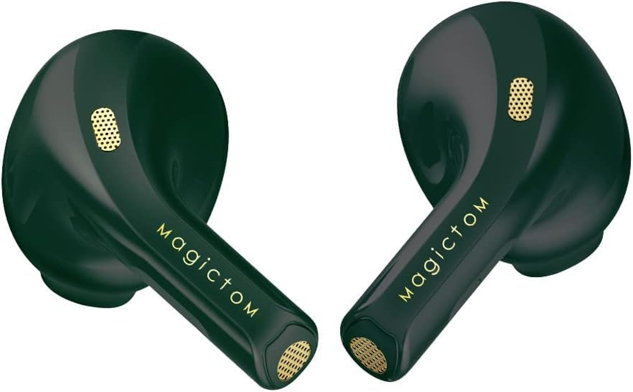 Half-In Ear Crystal Clear Stereo TWS Earphone Stable Signal ENC HD Calling True Wireless Earphone Low Power Consumption IP54 Waterproof TWS Earbud Exclusive Patented, 20Hrs Playtime (Blackgreen) image number 4