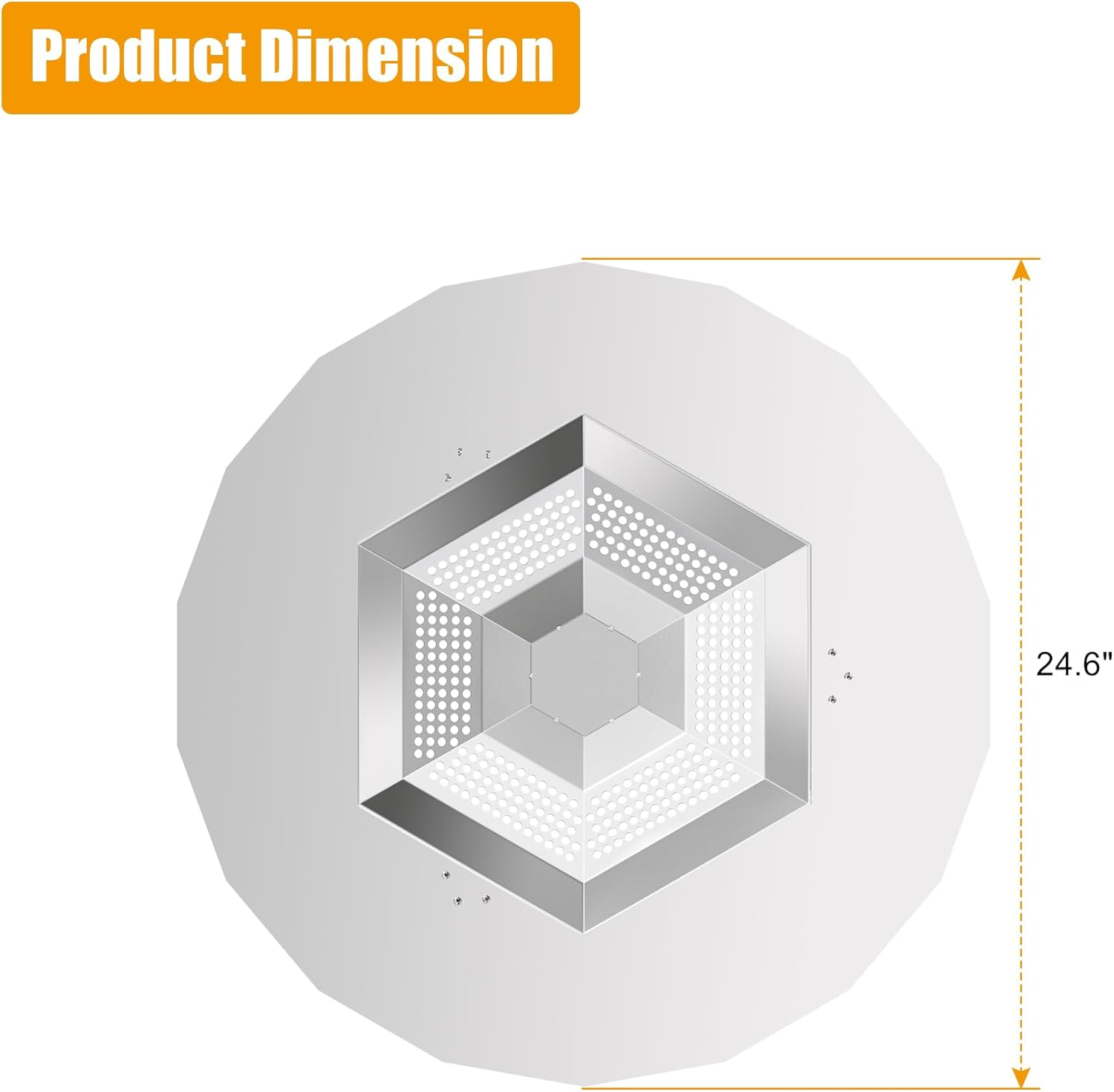 One-Piece 19.5" Heat Deflector Replacement for Solo Bonfire 19.5" Stove Fire Pit,Stainless Steel Heat Diffuser Accessories with 3 Support Leg for Most 19.5Inches Outdoor Indoor Backyard Fire Pit image number 3