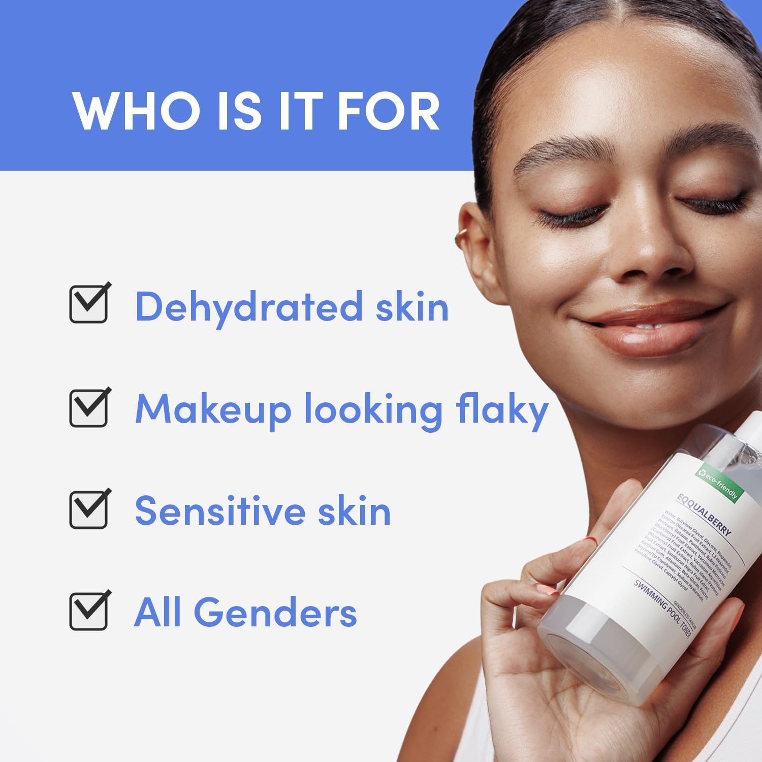 EQQUALBERRY Swimming Pool Toner - Gentle Exfoliating Toner with Natural Enzyme | Boosted Hydration with Hyaluronic Acid | Daily Toner for Sensitive Skin | Korean Skincare, 10.14 Fl. Oz / 300Ml image number 1