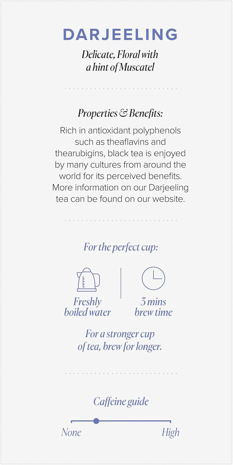 96&deg; Darjeeling Tea &ndash; 20 Pyramid Tea Bags, Delicate, Floral with a Hint of Muscatel Black Tea, Individually Wrapped Envelopes, Plant-Based Tea Bags with No Microplastics