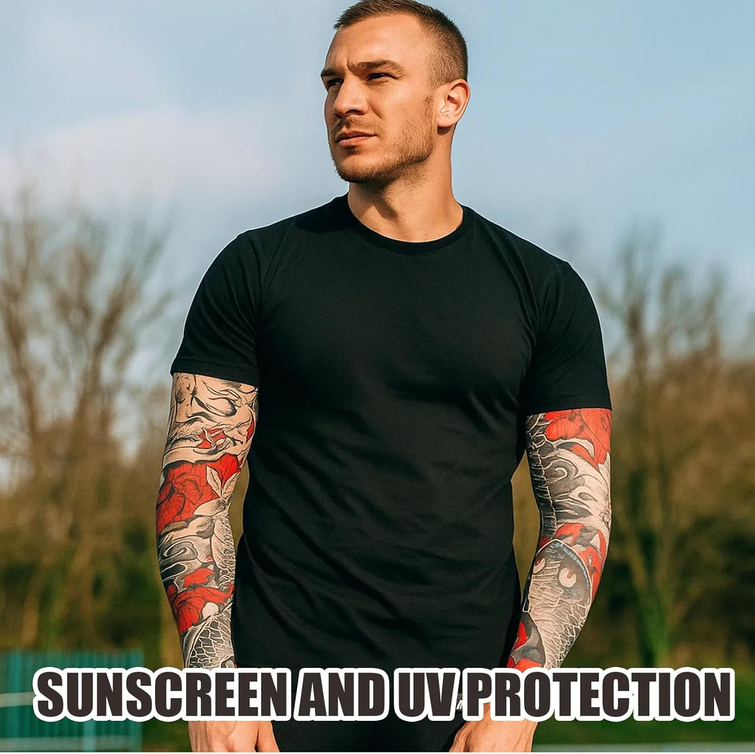 4 Tattoo Sleeves for Men and Women, Fake Tattoo Sleeve with Unique Designs, Stretchable and Breathable Fabric, Ideal for Halloween Parties, Costume Events, and Cosplay image number 3