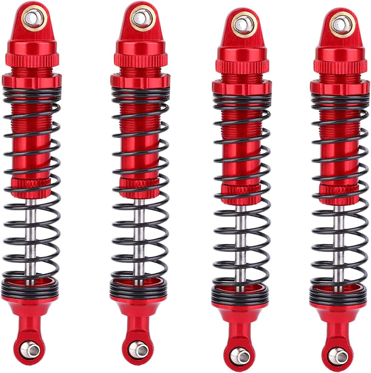 Front Rear Springs Damper, 4Pcs Aluminium Alloy Red RC Accessory Fit for SCX10 D90 1/10 RC Crawler Car Autopart Hobby Vehicle Shock Kits Car Parts (110Mm) image number 1