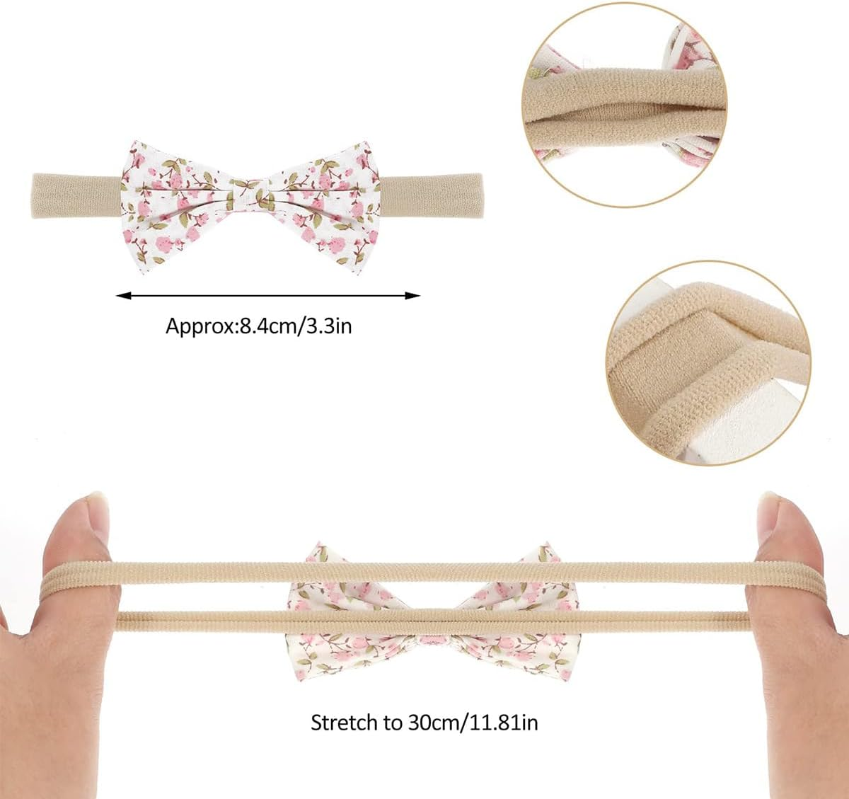 Laroal Elastic Nylon Headband, Thin Bow Headband, Soft Elastic Nylon Hair Accessories, Fashionable and Versatile Headband image number 4