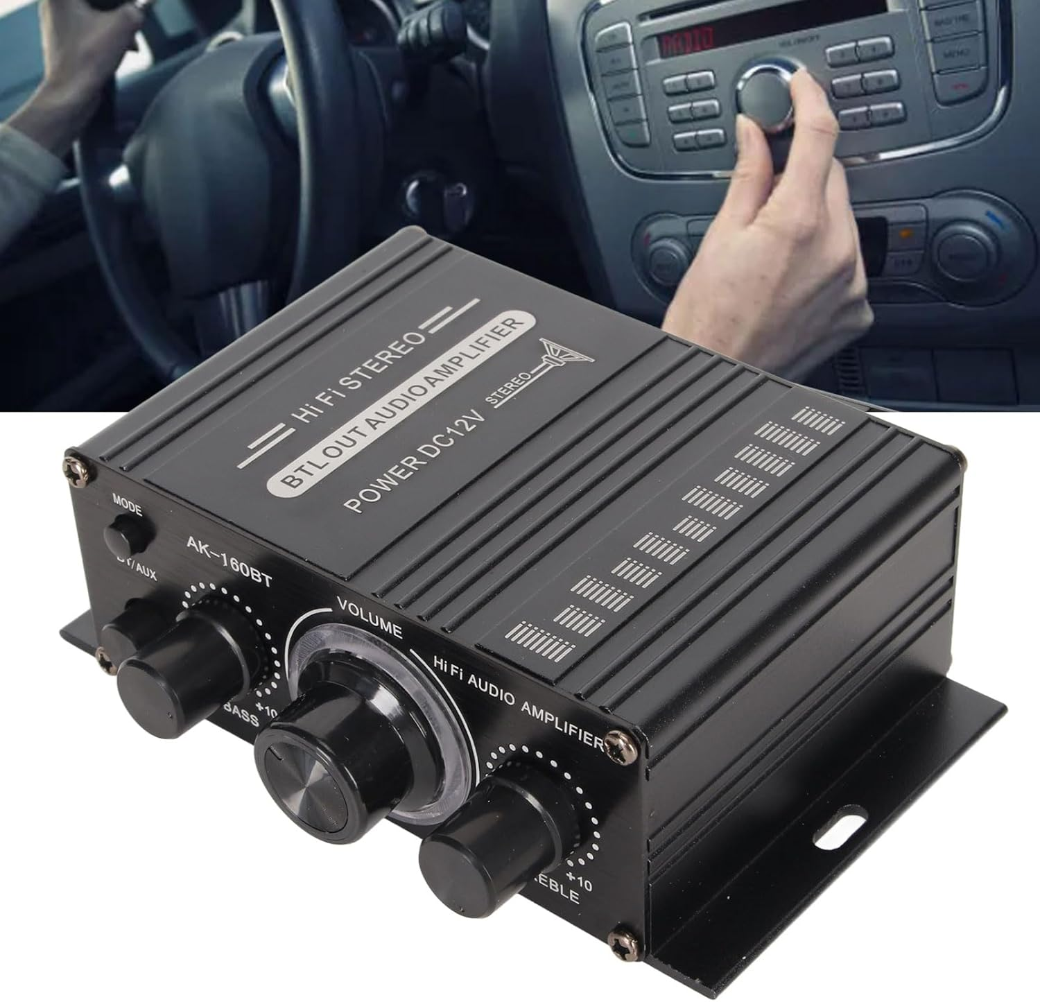 Power Amplifier, 20W X 2 Hifi Stereo Bluetooth 5.0 Digital Audio Amp 2 Channel Amplifier for Karaoke, Home Theater, and Car Radio Systems image number 2