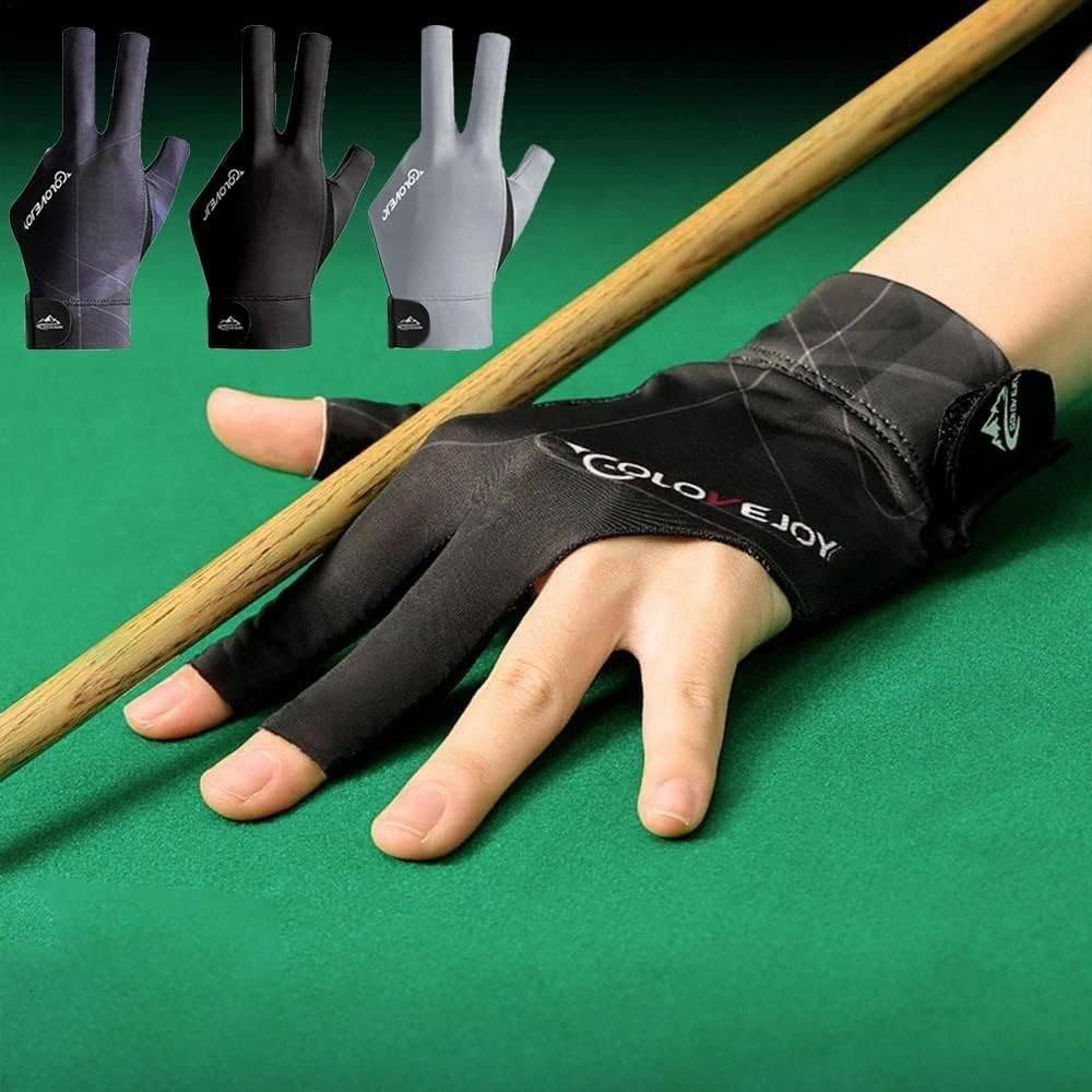 Gofidin 2 PCS Breathable Pool Gloves, Spandex Snooker Left Hand Three Fingers Glove, Elasticity Billiard Training Accessories image number 5