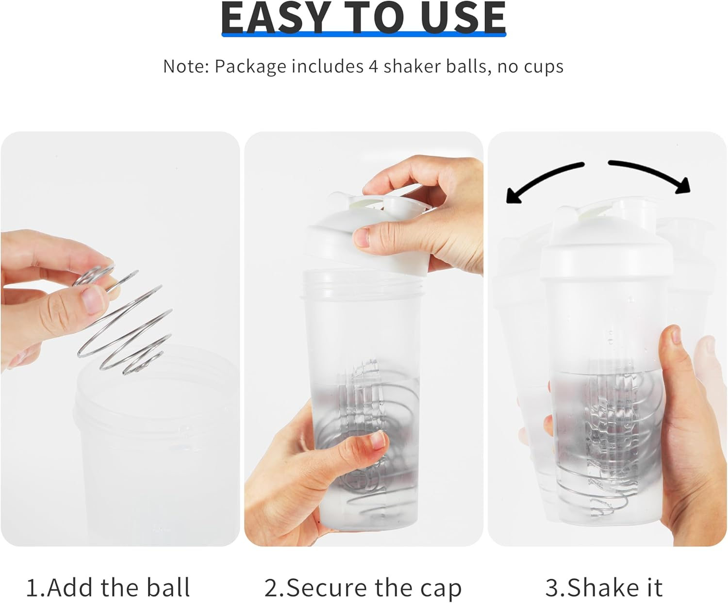 Custelen 4-Pack 2.1-Inch Large Stainless Steel Shaker Balls - 304 Grade for Protein Shakes, Milkshakes, and Salad Dressings - Durable and Easy to Clean image number 6