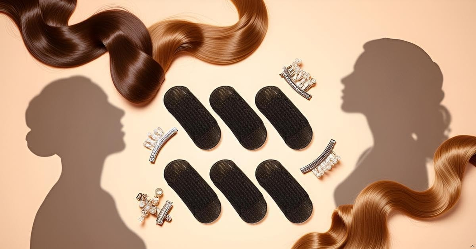 6PCS Sponge Volume Booster - Non-Slip Fluffy Base Inserts for Updos and Buns, Invisible Hair Thickening Pads for Thin (Home/Party/Wedding Styling Accessories) image number 3