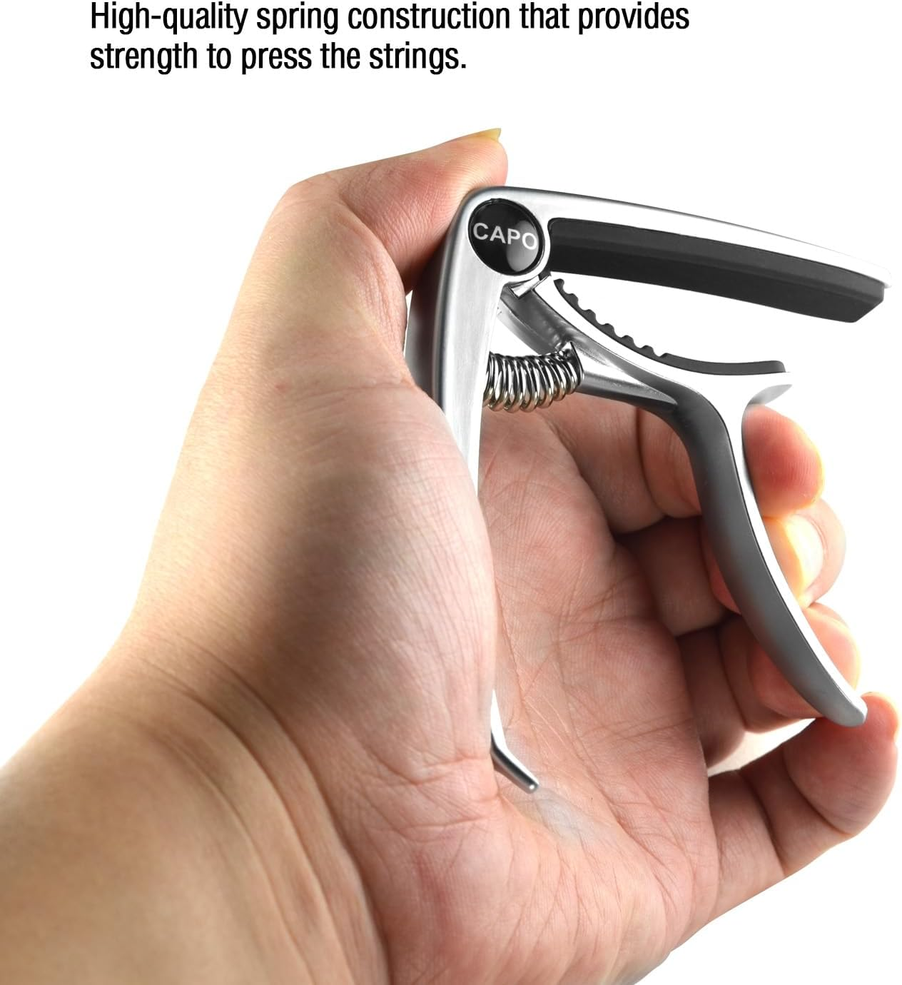 Guitar Capo, Capo for Acoustic Guitar, Capo for Electric Guitar, Acoustic Guitar Capo 6 String, Guitar Capo for Acoustic, Kapo, Guitar Capos（Silver） image number 5