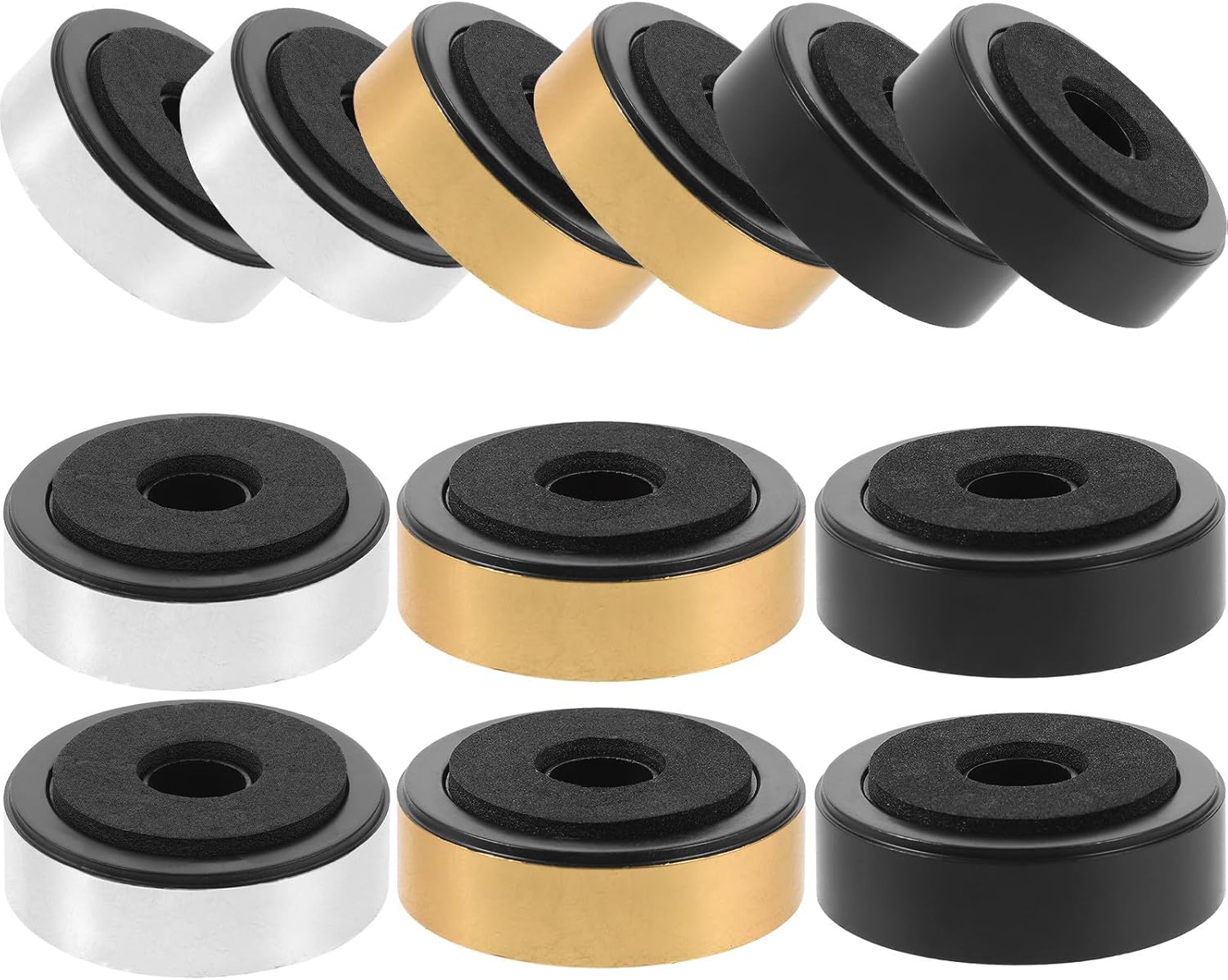 FUNNETOYU 12Pcs Subwoofer Isolation Feet 47X15Mm Speaker Cabinet Feet Anti-Vibration Pads for Audio Amplifiers with Foam Shock Absorber Compatible with Home Theater and Hifi Systems image number 2