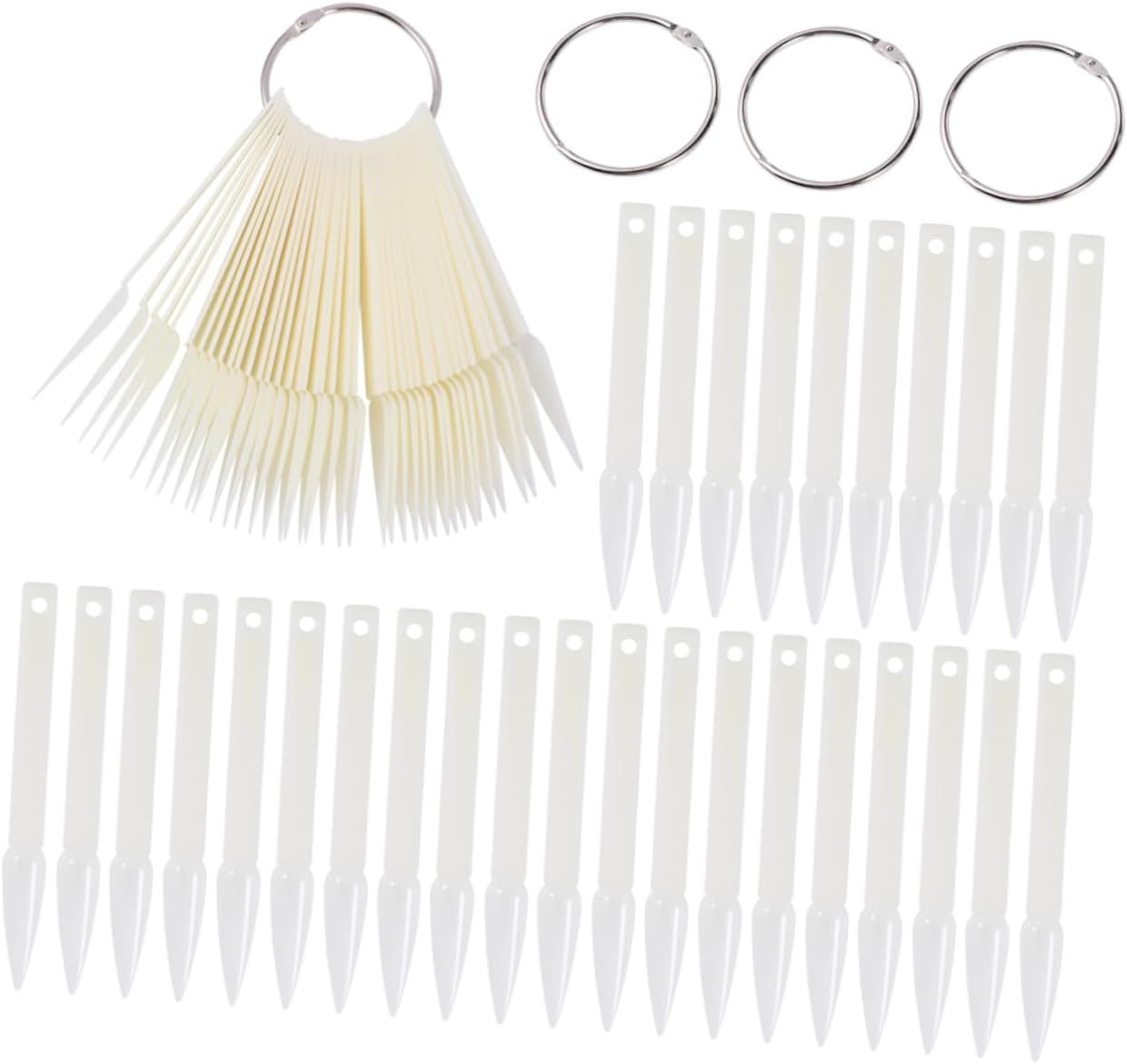 WOFASHPURET 160Pcs Nail Art Tips Display Nail Practice Tips Board Card Personal Use