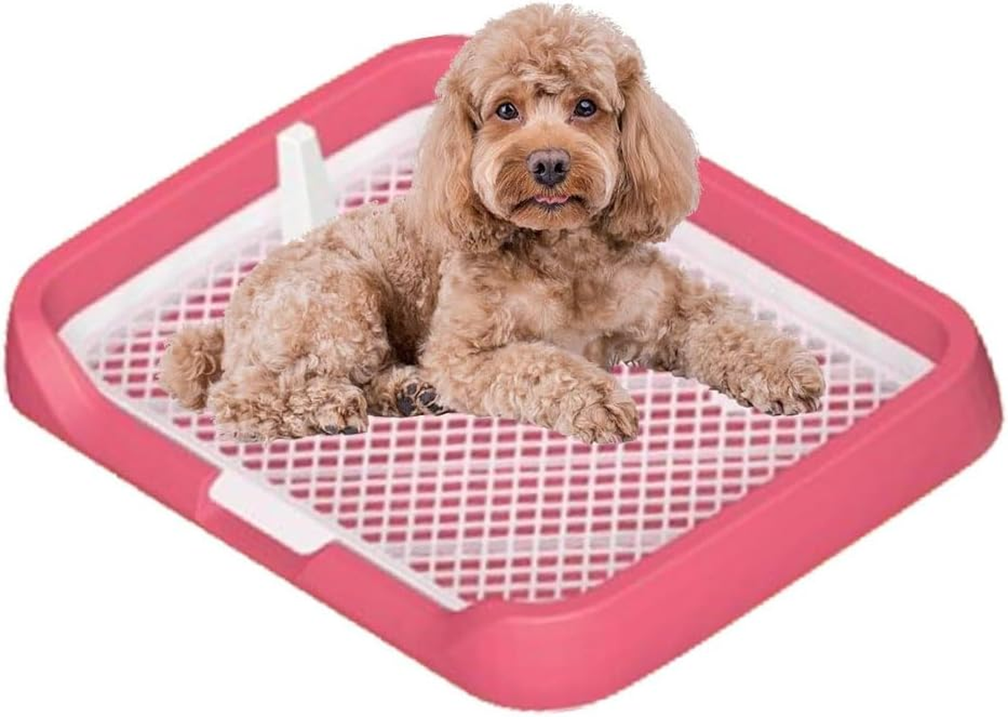 RUTREZOGO Reusable Indoor Dog Potty Training Tray with Flat Grid and Removable Posts, Easy-To-Clean Pet Potty Seat with Splash Protection for Puppies and Dogs image number 4