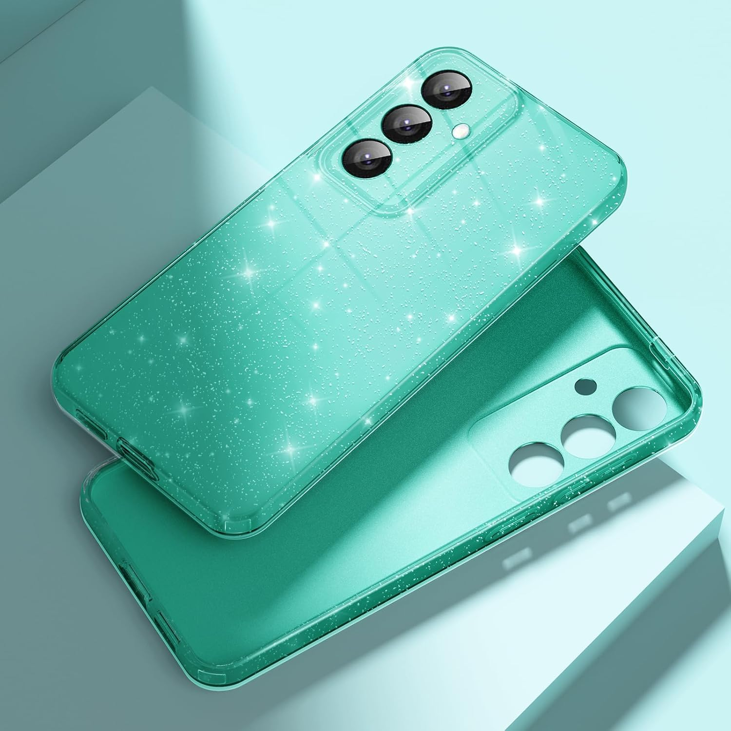 Eherui Mobile Phone Case for Samsung Galaxy S24/Samsung Galaxy S25 Glitter, Silicone TPU Anti-Fingerprint Case, Shockproof Protective Case, Thin Soft Protective Case for Samsung S24/S25 5G, Light