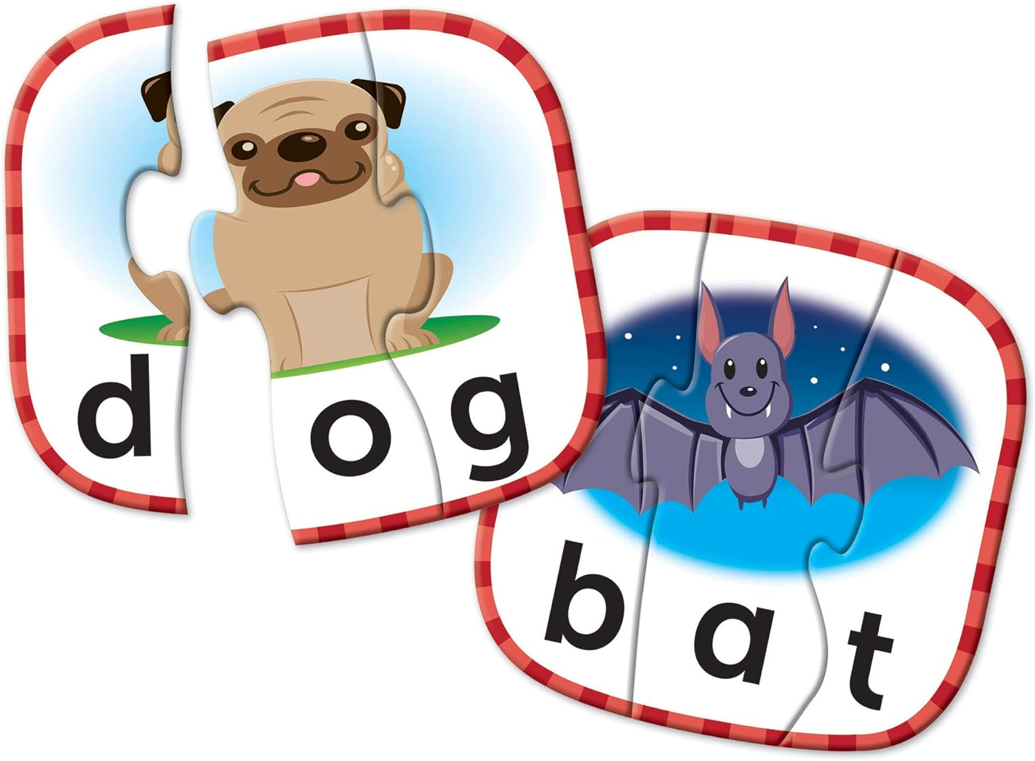 Learning Resources 3-Letter Word Puzzle Cards, Kindergarten Readniness, Self Correcting Puzzles, Ages 4+, Multi image number 1