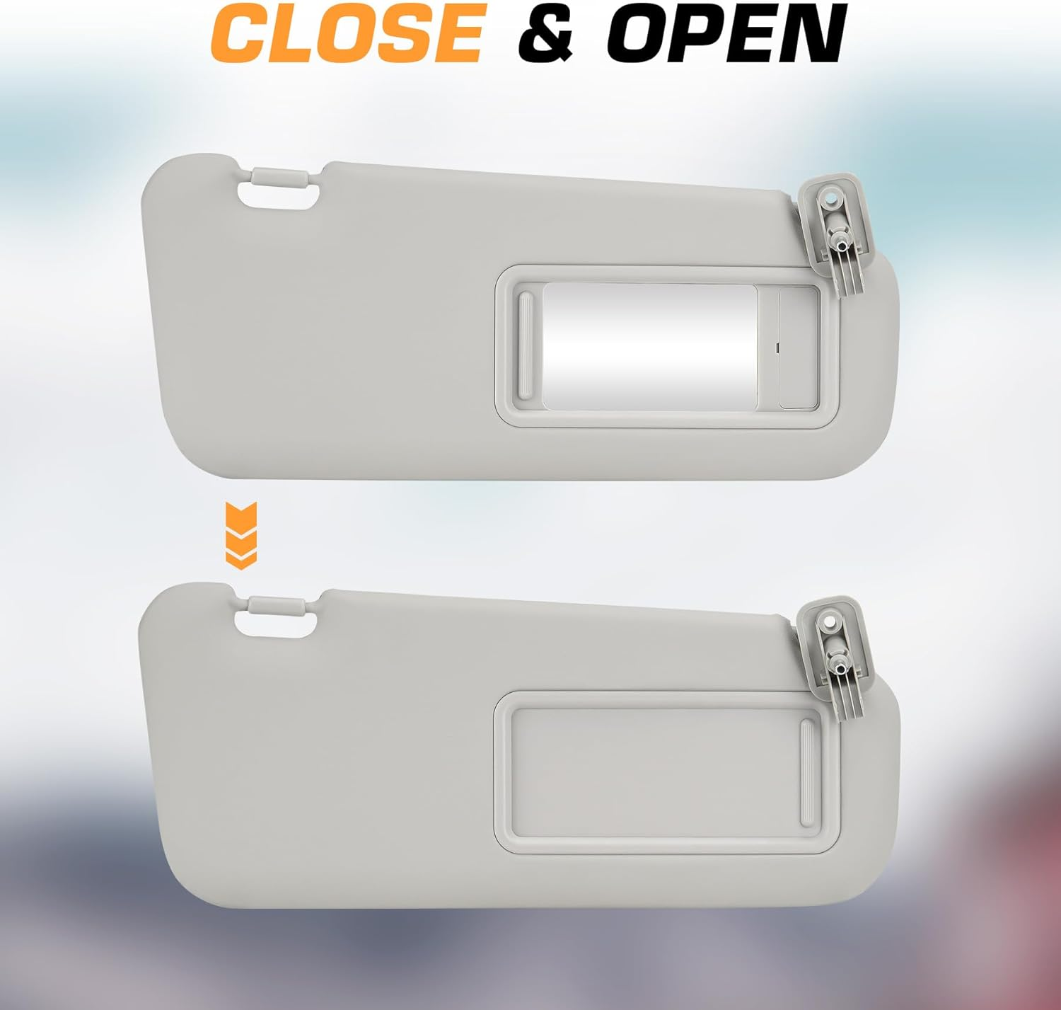 Tadaauto Simple/Functional Right Passenger Side Gray Sun Visor for Mazda 3 2010-2013, Vehicle Sun Visor, Compatible with Passenger Car image number 2