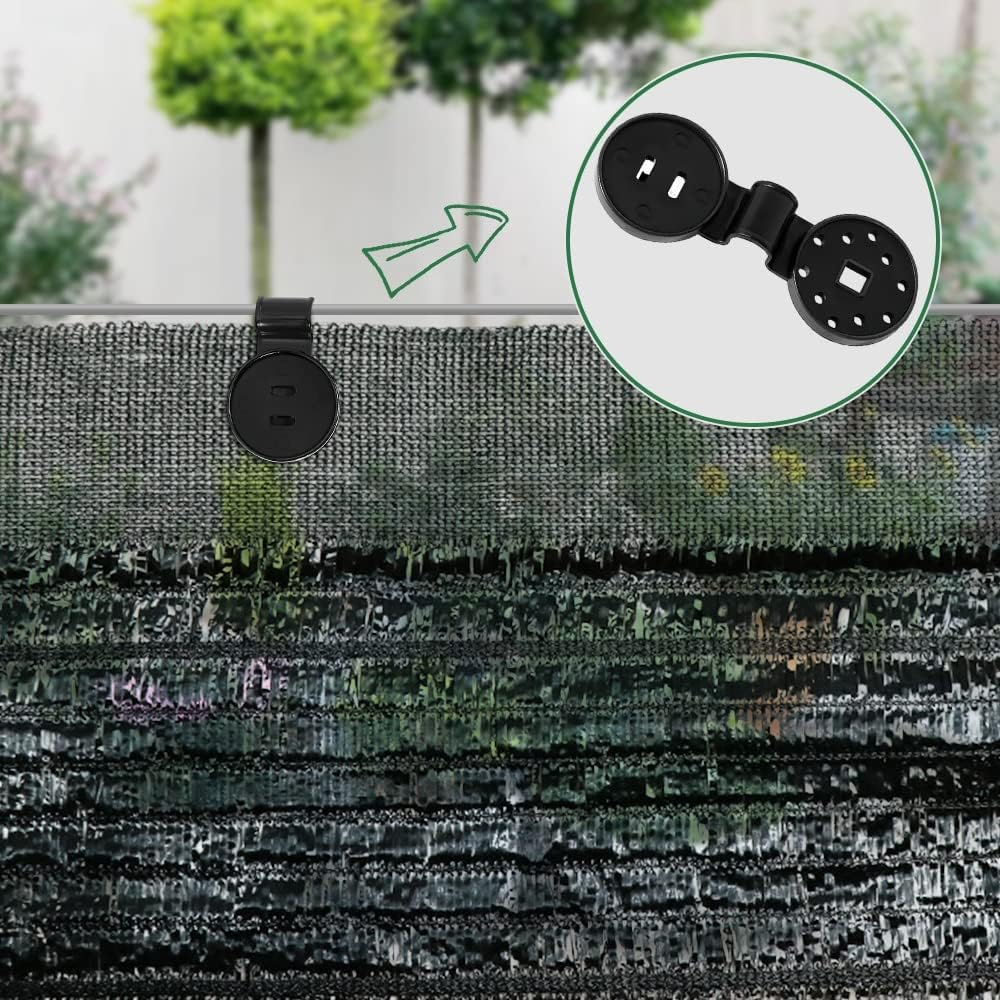 Pousbo 100 Pack Shade Cloth Heavy Duty Lock Grip,2023 New Shade Cloth Fix Plastic Clamp,Premium Tarp Clips Fence Fabric for Greenhouse Outdoor Garden Netting,Anti Bird Netting,Sun Shade Net (100) image number 3