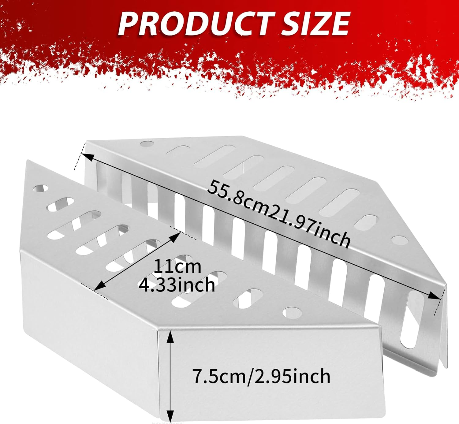 2 Pcs Charcoal Baskets Steel Charcoal Basket Holder Barbecue Grilling Charcoal Holder 38.5 X 11 X 7.5Cm Charcoal Grill Basket Heat Resistance Charcoal Holders for Grill image number 4