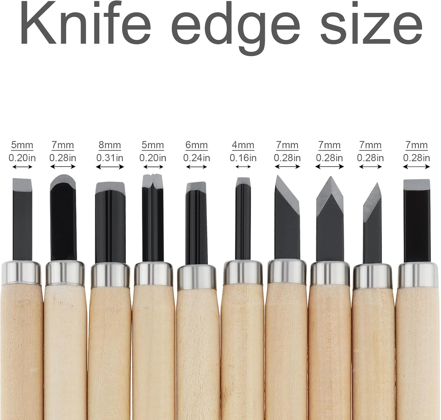 Origlam 10Pcs Professional Wood Carving Chisel Set, Carbon Steel Wood Carving Tools, Woodworking Chisels Wood Chisel Kits, Power Grip Carving Tools Great for Carving Woodworking Beginners & Kids image number 4