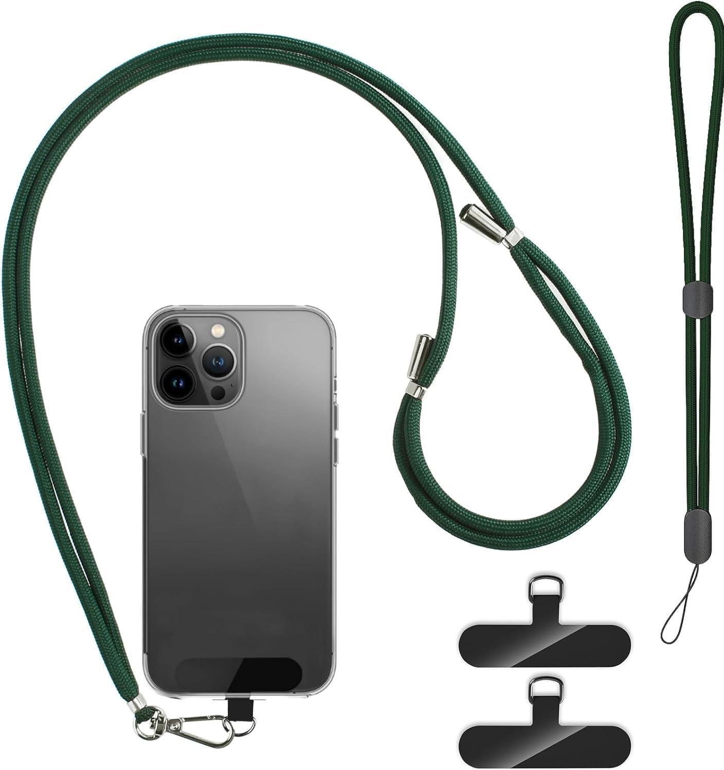 2 Pads Mobile Phone Lanyard Crossbody with 2Pcs Patch Tether Tab,H HOME-MART Adjustable Nylon Neck Wrist Strap Lobster Clasp Hanging Strap Safety for Most Smartphones Cell Phone Accessories