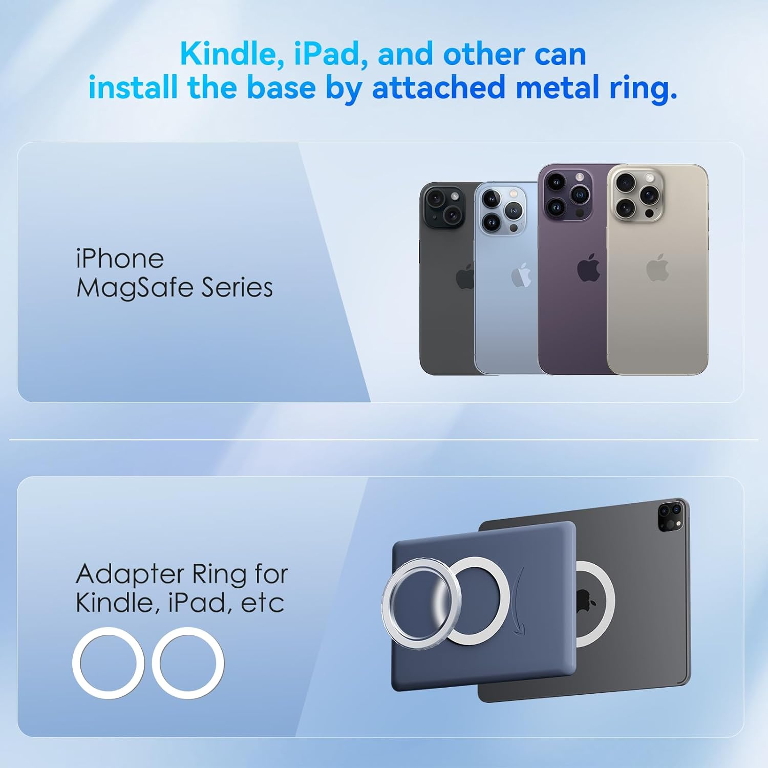 Cloudvalley Magnetic Base Compatible with P0Psocket Phone Grips & Iphone Magsafe Series, Movable Phone Holder Base, Light Slim Case Accessories, Matte Clear image number 4