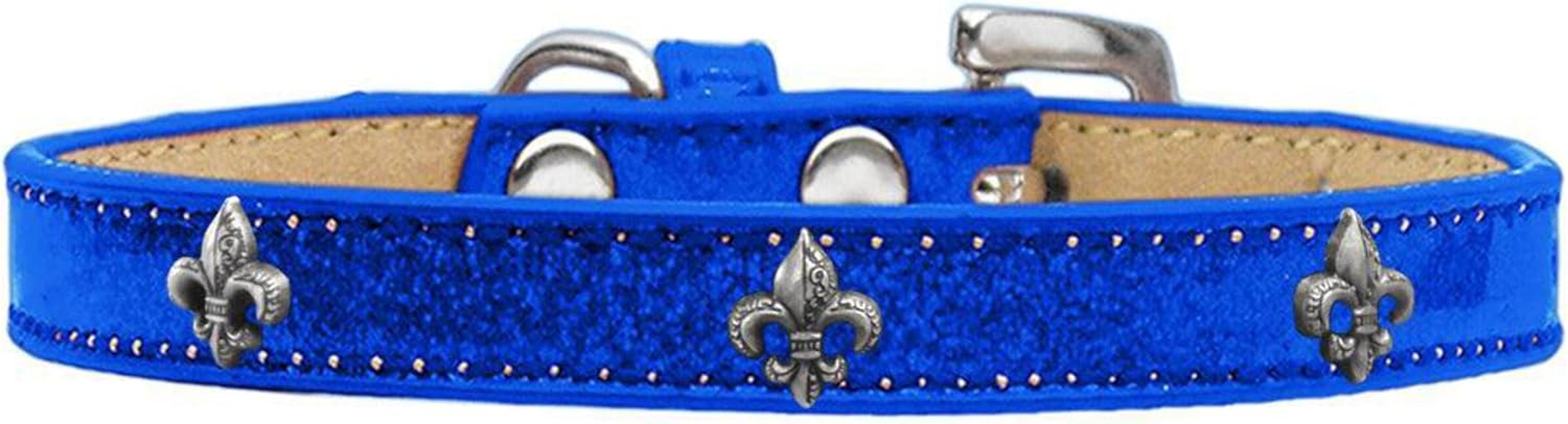 Mirage Pet Products Fleur De Lis Widget Dog Collar, Size 18, Silver image number 1