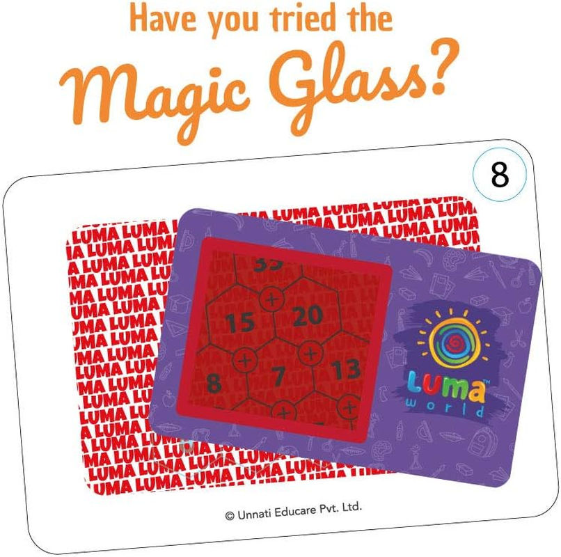 Luma World Major Duke Educational Game-Based Math Flash Cards with a Fun Magic Glass to View Hidden Answers for Ages 10+ Years to Learn Grade 5 Geometry, Shapes and Patterns, Set of 50 Cards image number 4