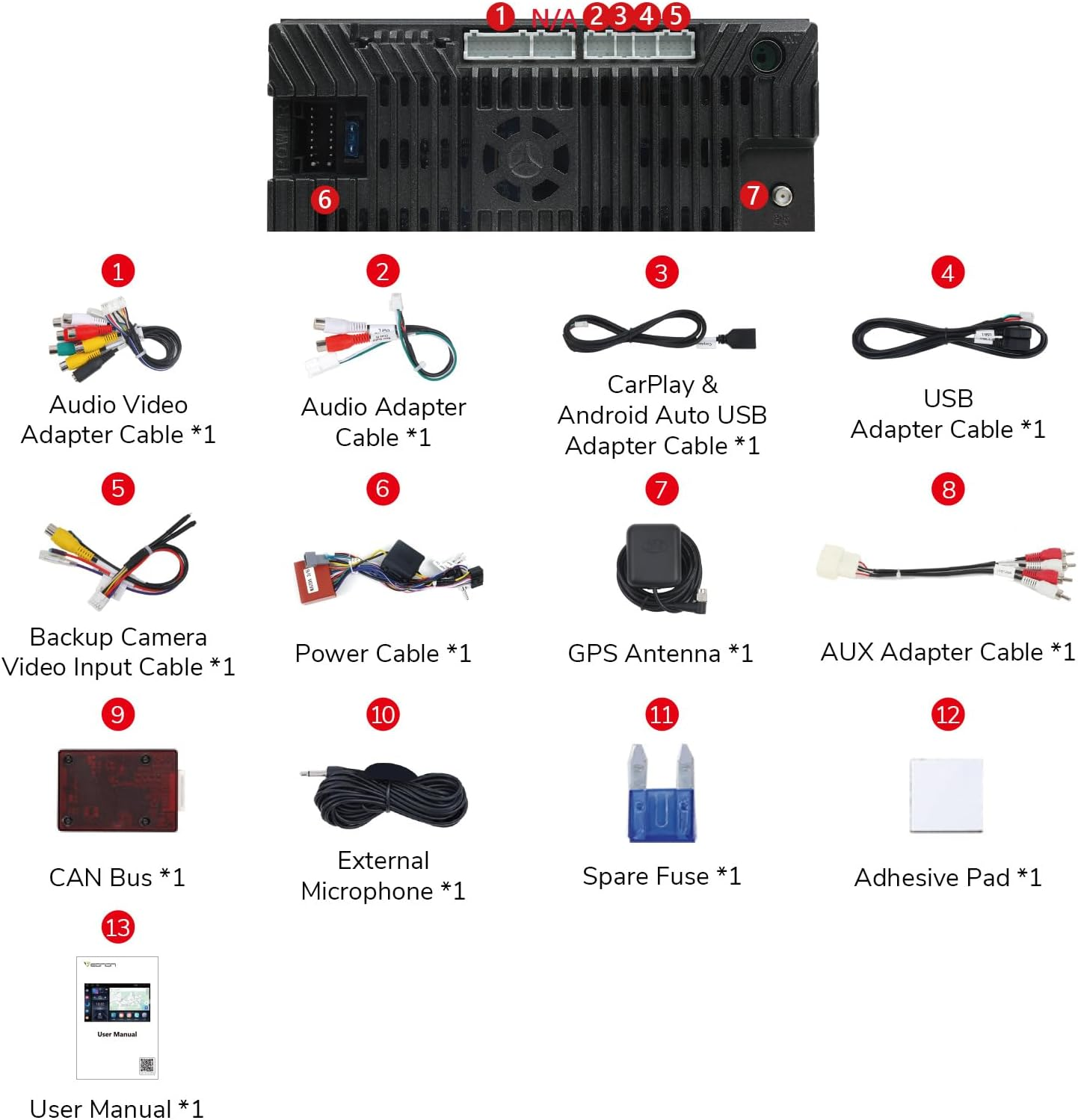 Eonon Car Stereo Receiver for Mazda 3 2010-2013, Wireless Carplay & Android Auto Headunit, 9" Touchscreen GPS Navigation, Bluetooth, AM/FM, SWC, 2G+32G-M3BLA13 image number 6