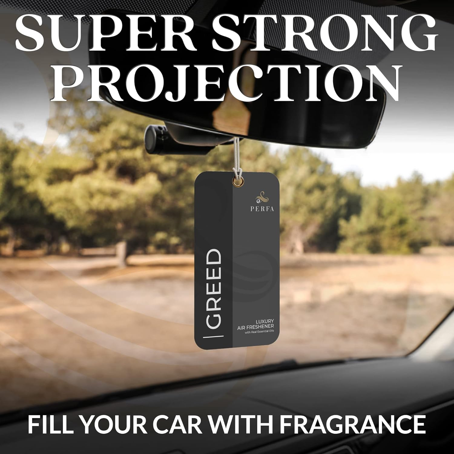 Greed Disposable Card Freshener for Men | Car Scents Air Freshener with Greed Fragrance | Strong Car Perfume Air Freshener with Odour Eliminating Technology | Greed by Perfa image number 2