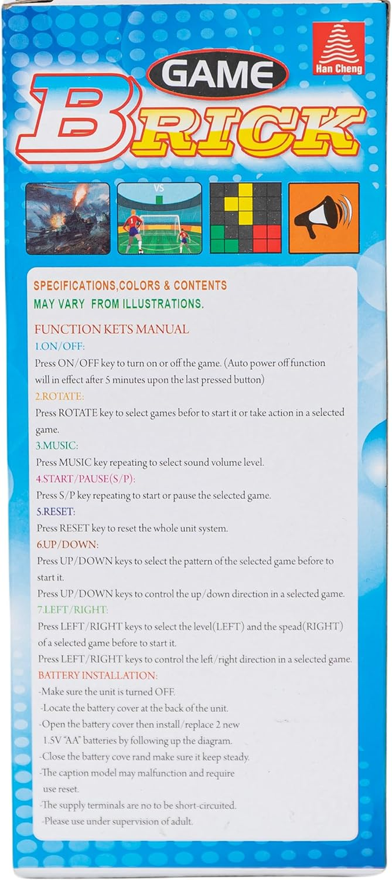 Handheld Brick Game Console,3.5-Inch Large Screen Back to School Black Handheld Building Block Game,Tank Racing Electronic Game,Build in 23 Classic Games for Adults or Kids (3 Pcs Tetri) image number 3