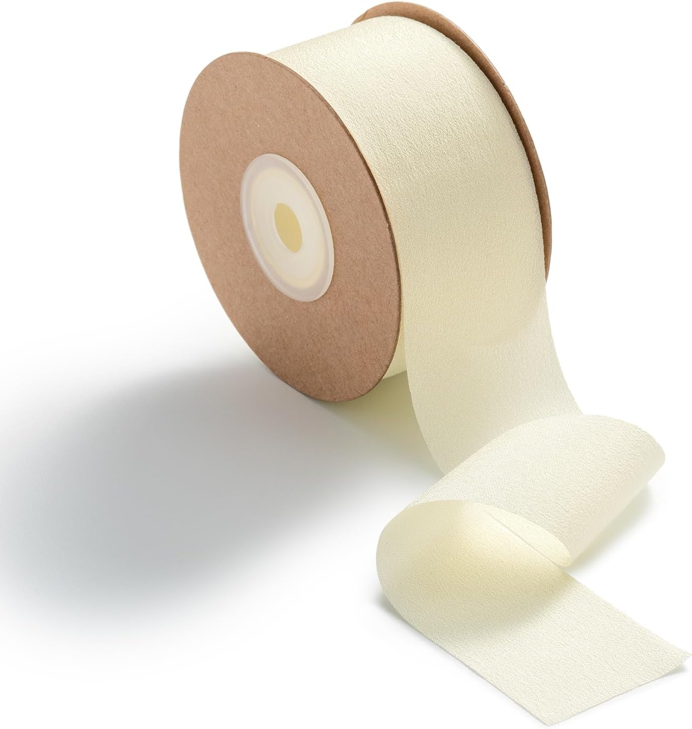 Ribbon, Grosgrain Beige Chiffon Silk Ribbon Wide,1.5 Inch X 25 Yd Ribbons for Gift Wrapping Sewing Ribbons Wedding Decorations Cream image number 4