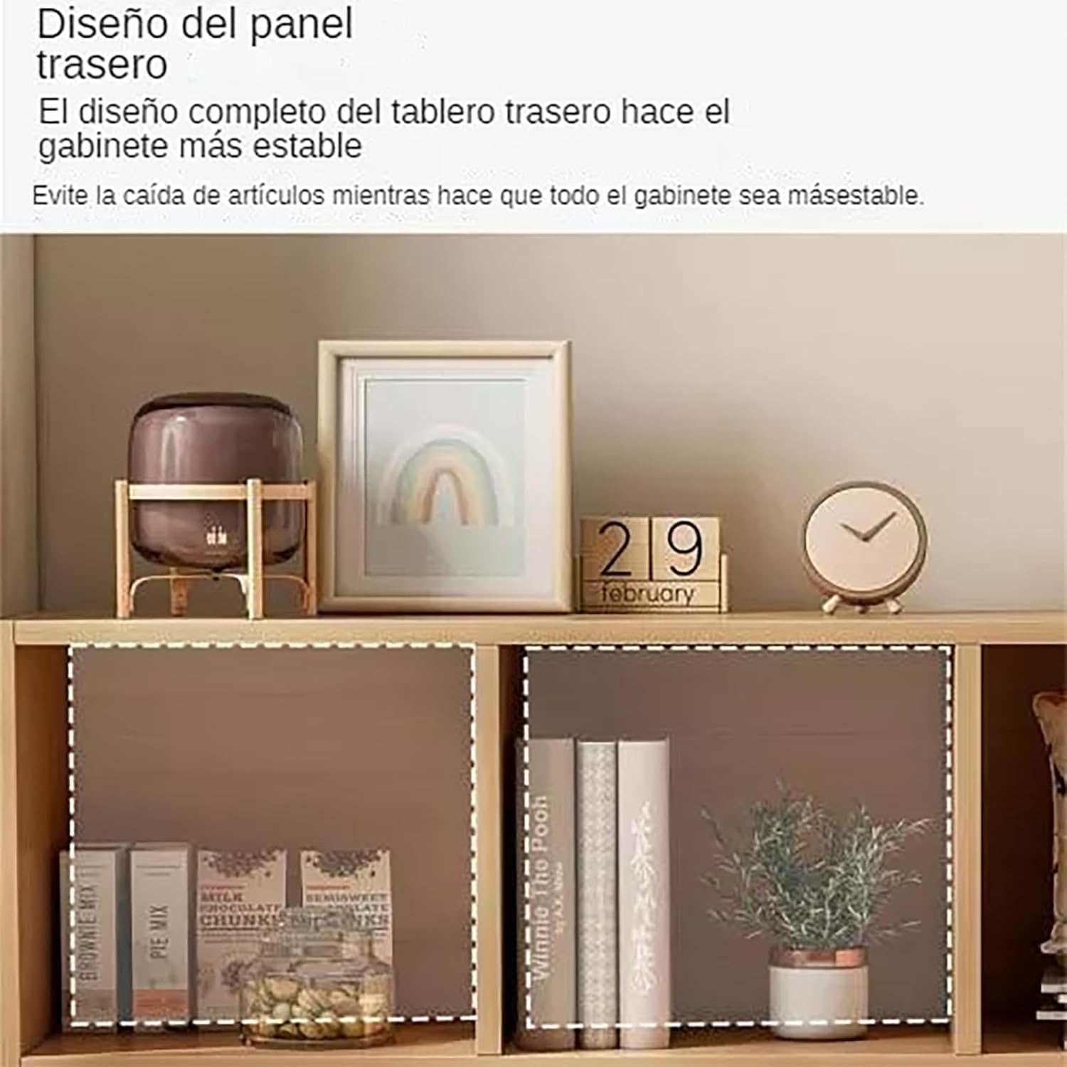 Gotiling Bookshelf Furniture Floor Shelf, 3-Tier Bookcase, Book Shelf, Open Storage Shelf, 80X24X86Cm, for Bedroom Living Room, Home Office, Dinning Room (Warm White) image number 4