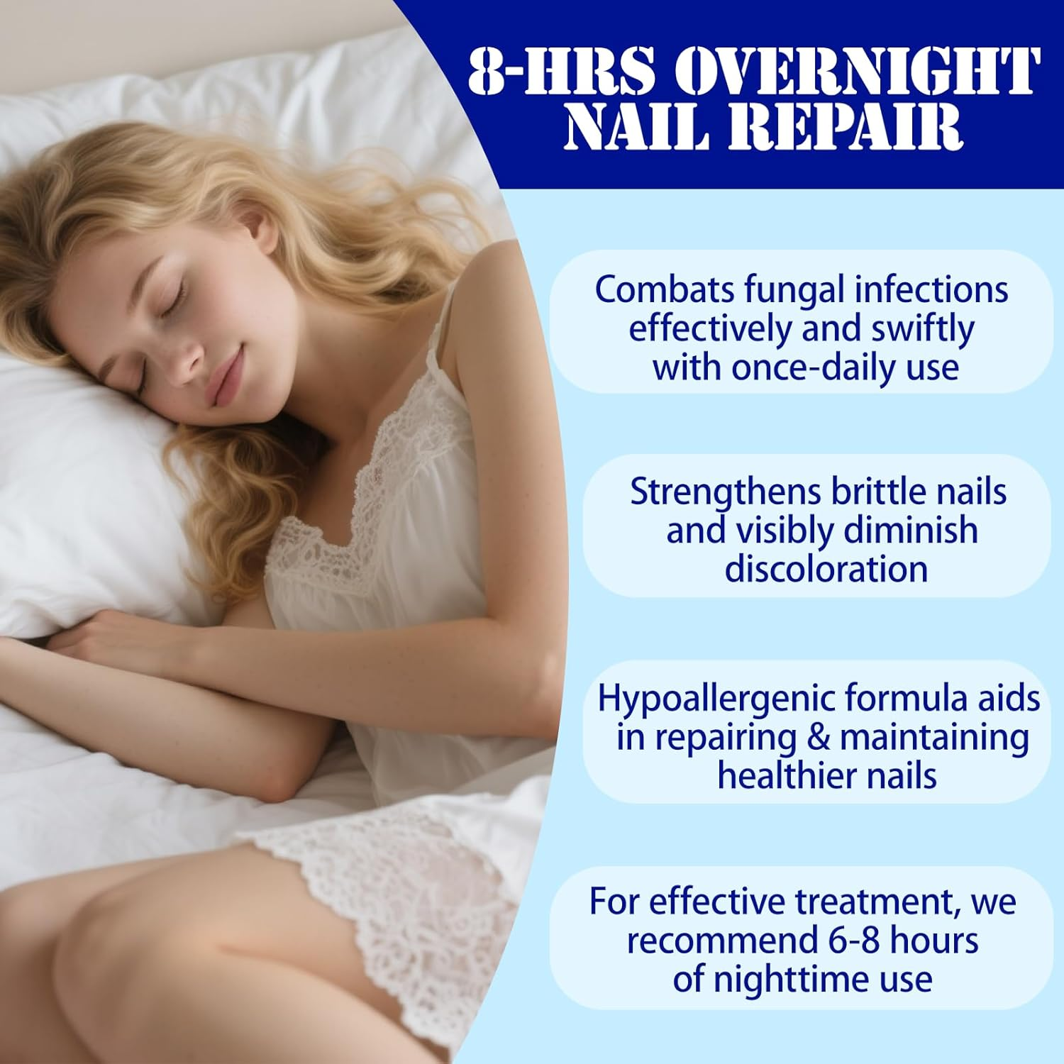 42PCS Fungal Nail Patches, Toenail Fungus Care, Nail Repair for Damaged Nails, Nighttime 8-Hour Nail Support for Damaged & Discoloured Toenails (B)