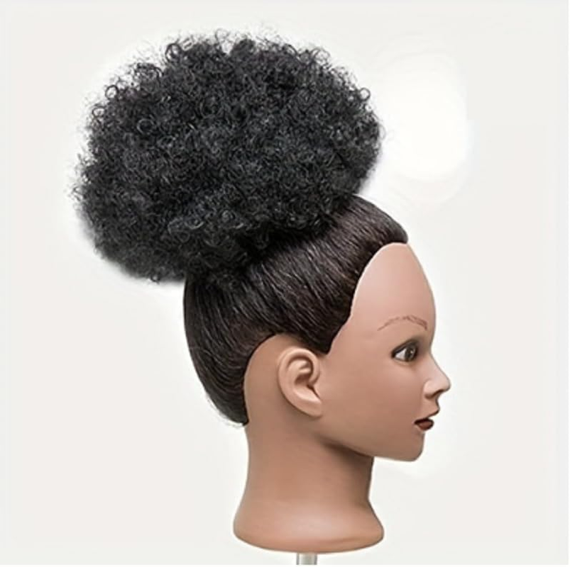 Puff Drawstring Ponytail Extension for Women, Premium Black Ponytail for Natural Hair, Clip on Kinky Drawstring Curly Ponytail Bun image number 5