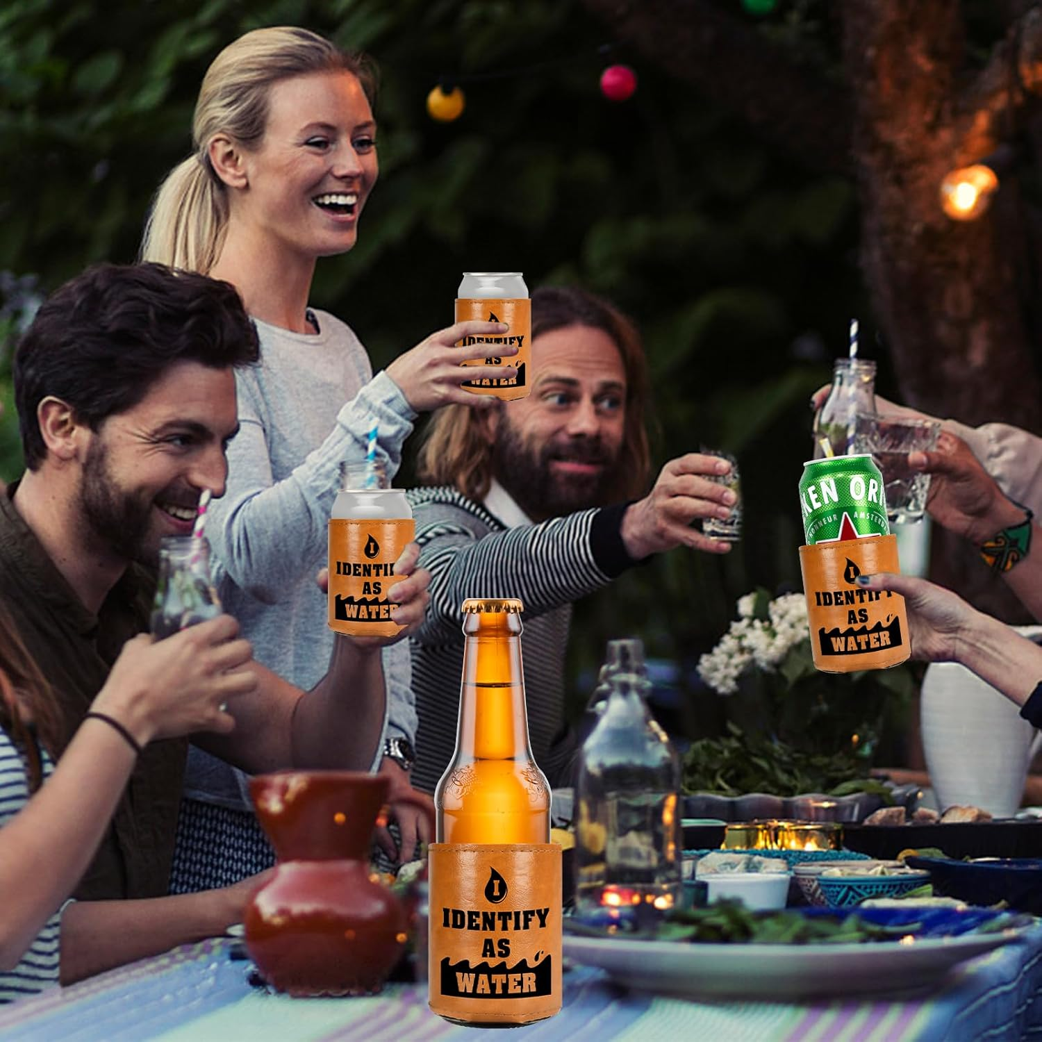 White Elephant Gifts for Adults Leather Can Cooler for Men Christmas Stocking Stuffers Gifts for Dad from Daughter Son Fathers Day Birthday Gag Ldeas Funny Retirement Gift image number 1