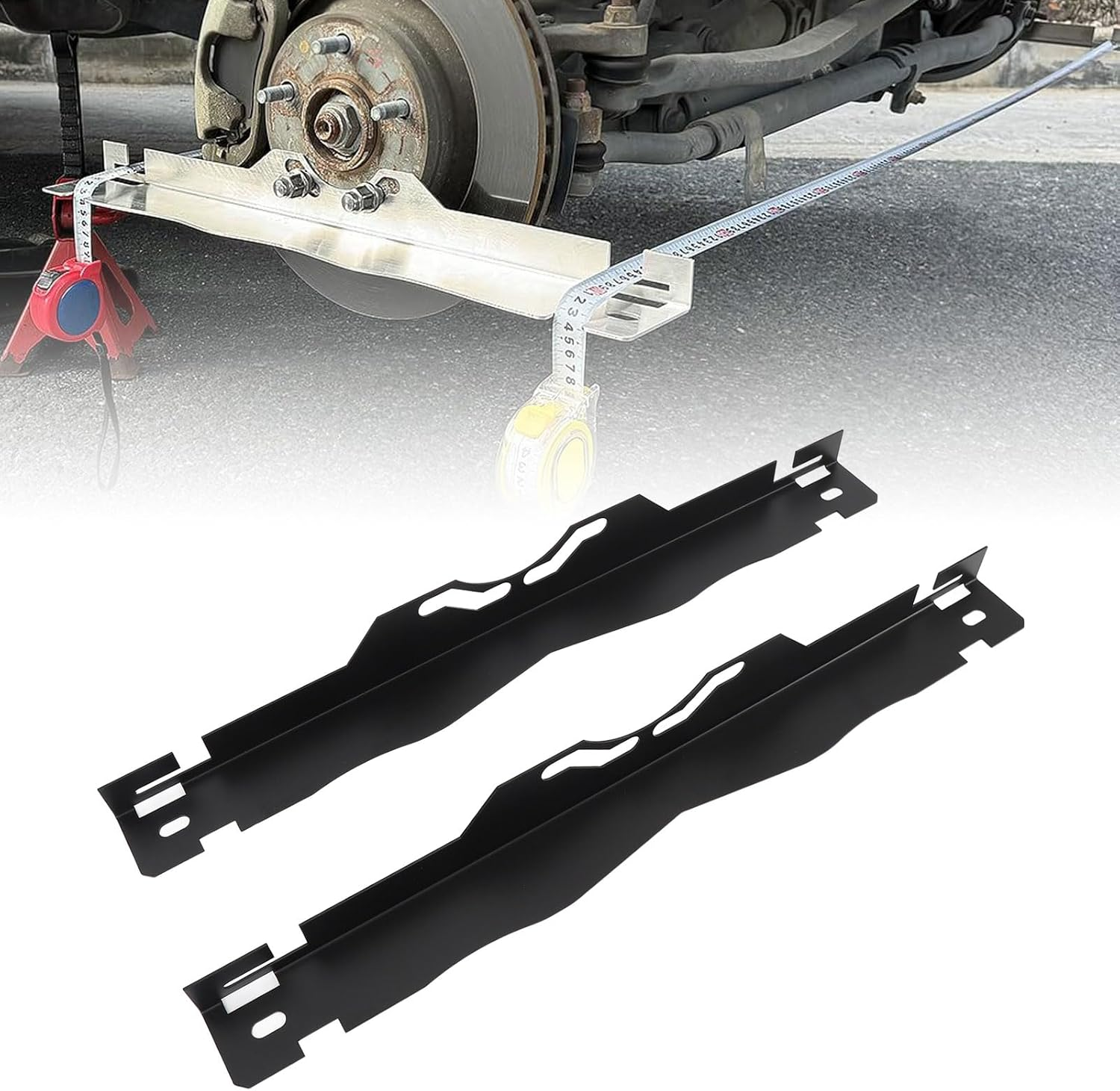 Toe Plates Wheel Alignment Tool, Heavy Duty Stainless Steel Plates for Accurate Measurements with Unique Slot Feature, Tailored for Coaxial Distance (Silver)