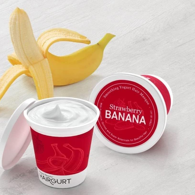 Hairgurt - Smoothing Yogurt Hair Masque Strawberry Banana - 6 Fl. Oz. image number 1