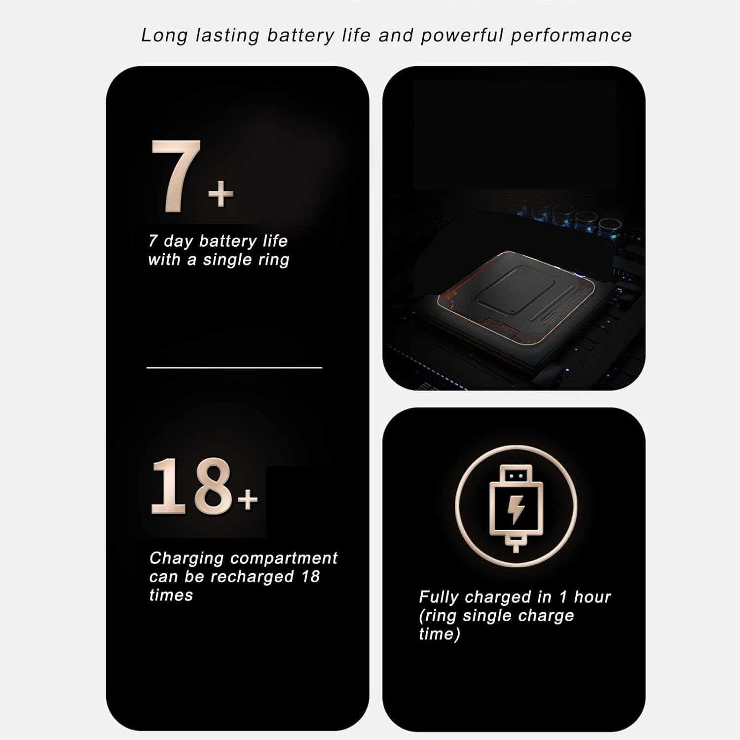 Denash Smart Ring Health Tracker,Ceramic Stainless Steel Pressure Heart Rate Monitor Fitness Ring,Camera Control Sleep Tracking Wearable Compatible with Ios & Android (Size 8) image number 5